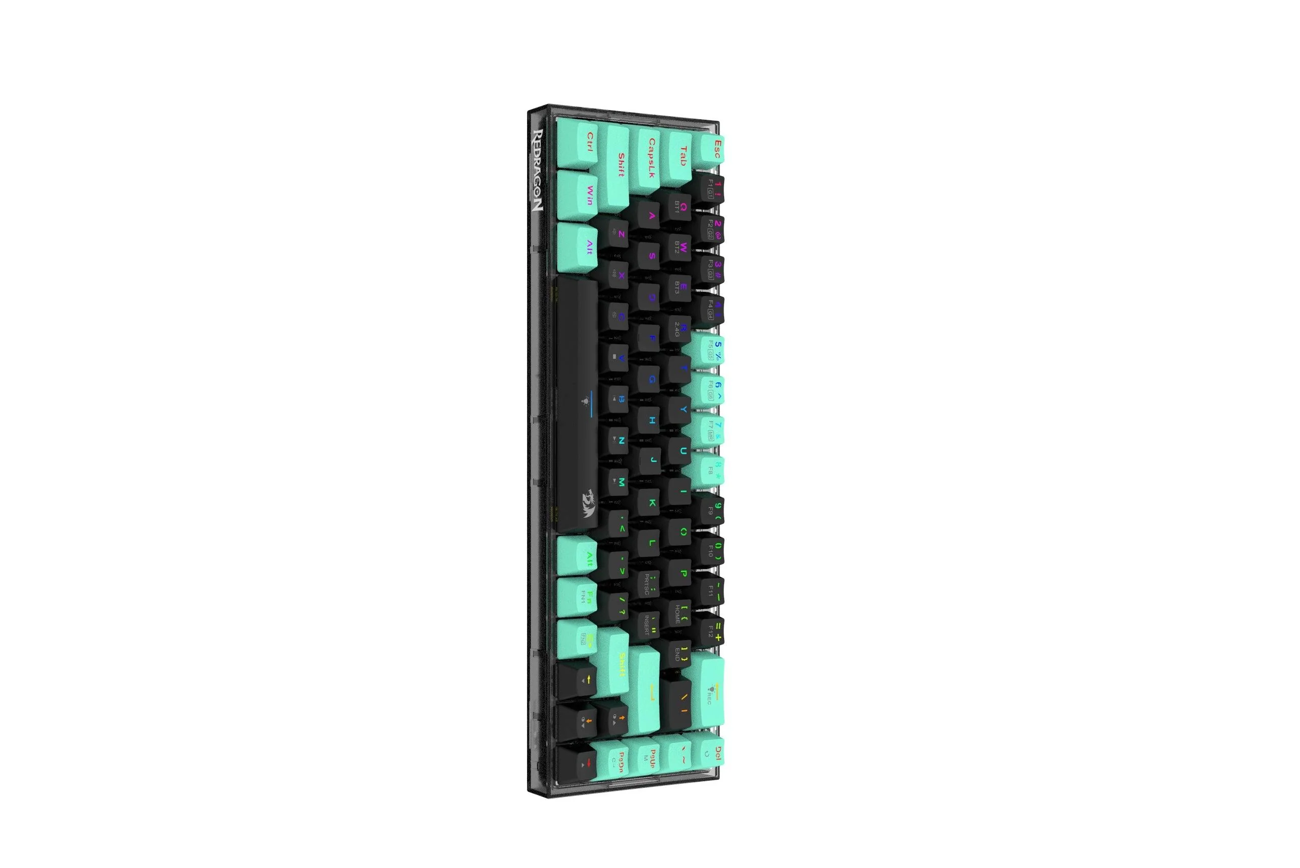 Redragon Castor Pro Wired/2.4G/BT 68-Keys RGB Gaming Keyboard - Yellow Switch (Black/Green) (K631RGB-PRO-BG) - Image 5