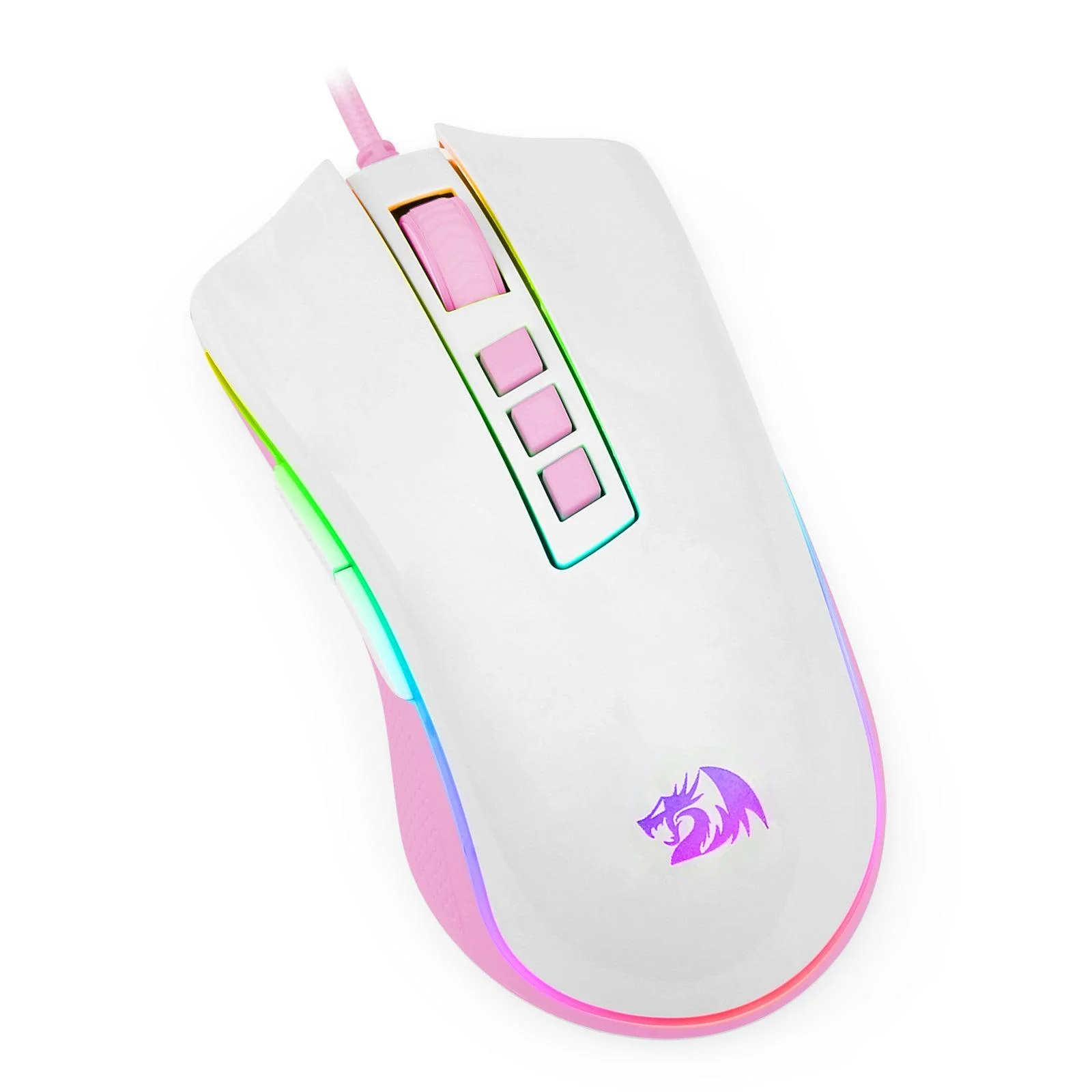 Redragon Cobra Gaming Mouse (White/Pink) (M711WP) - Image 5