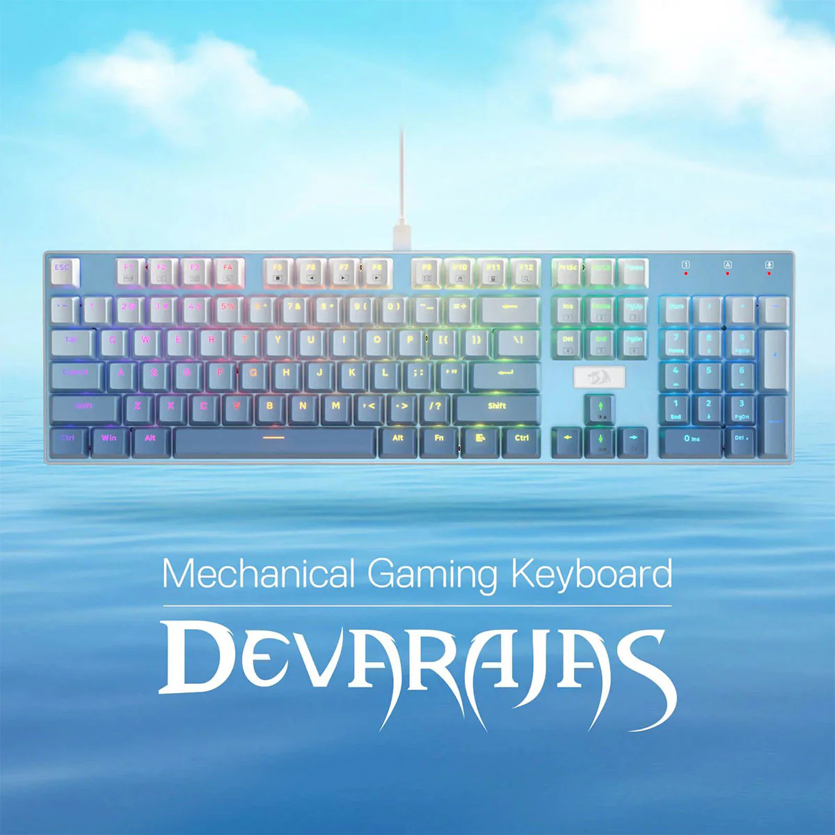 Redragon Devarajas Full-Size Hot-Swappable RGB Mechanical Gaming Keyboard (Dust-Proof Red Switch) (K556GWB-RGB) - Image 14