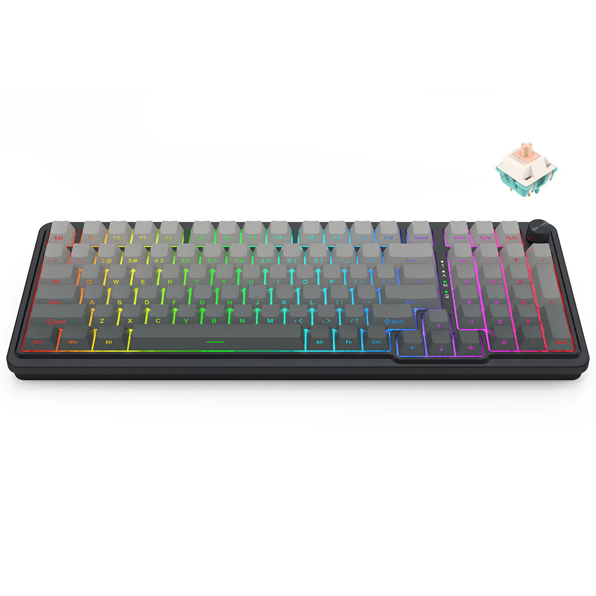 Redragon Eisa Pro 3 Modes 98-Key Hot-Swappable RGB Mechanical Keyboard - Gradient Gray (Leopard Linear Switch) (K686SP-RGB-Pro) - Image 2