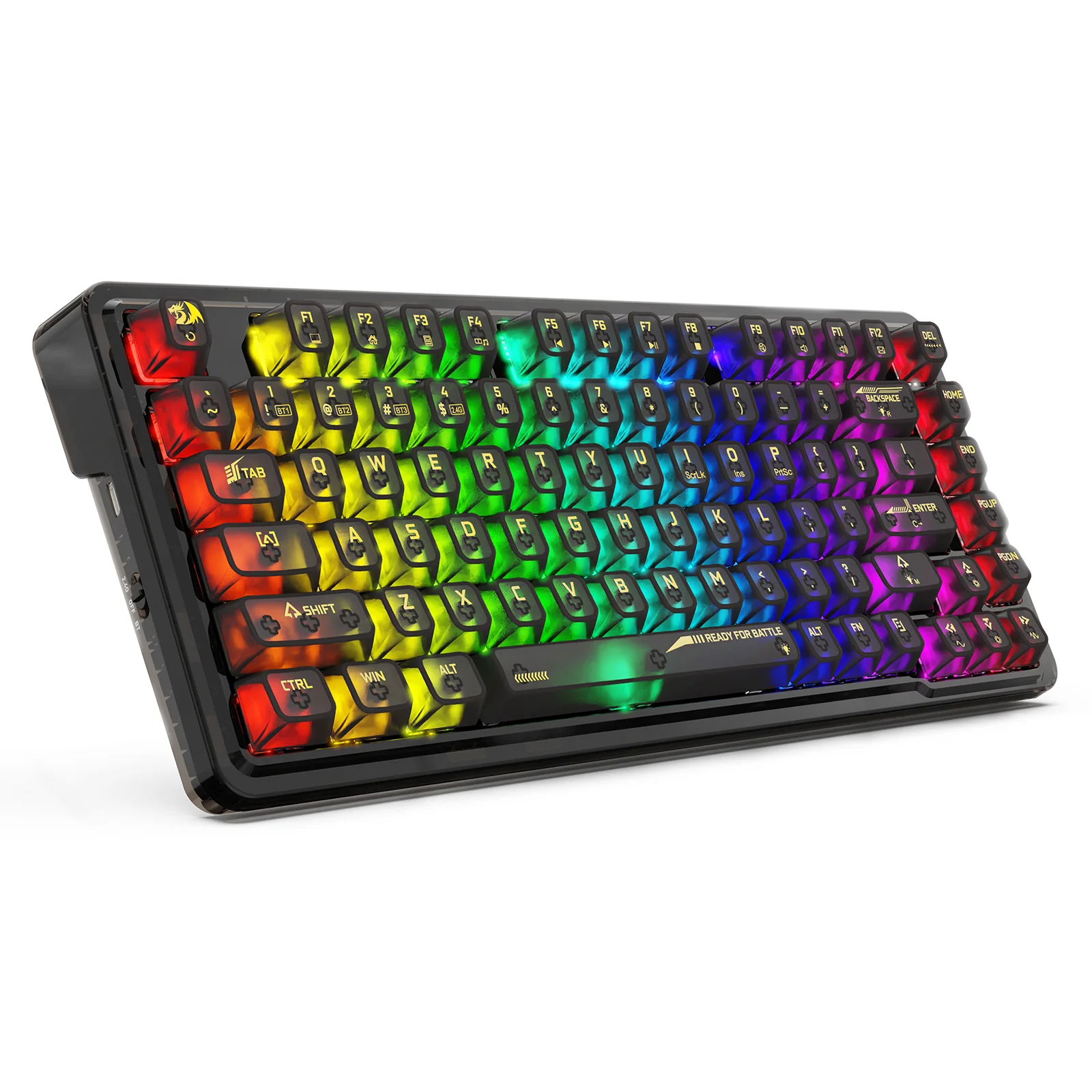 Redragon Elf Pro Wireless Crystal 75% Gasket Hot-Swappable Mechanical Keyboard (Crystal Black) (K649CTB-RGB-Pro) - Image 3