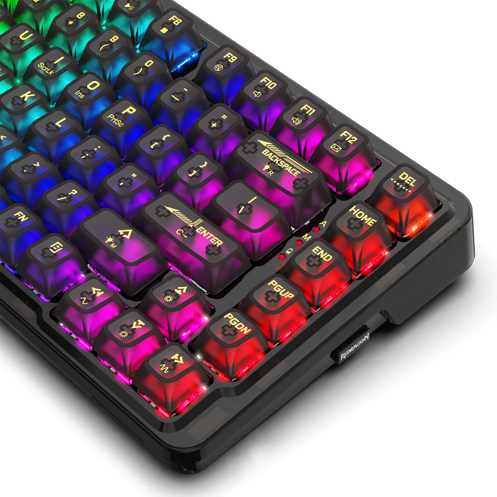 Redragon Elf Pro Wireless Crystal 75% Gasket Hot-Swappable Mechanical Keyboard (Crystal Black) (K649CTB-RGB-Pro) - Image 7