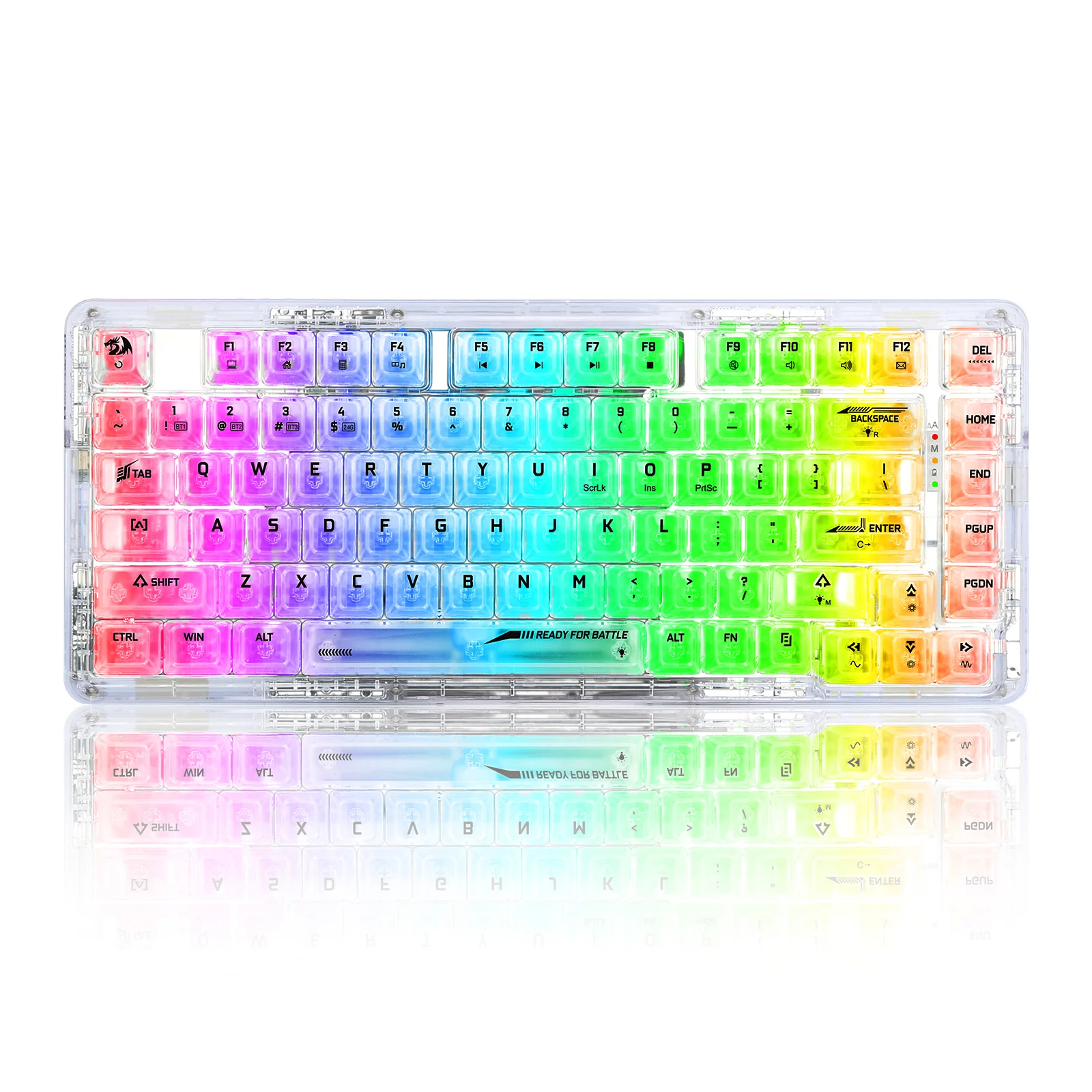 Redragon Elf Pro Wireless Crystal 75% Gasket Hot-Swappable Mechanical Keyboard (Crystal) (K649CT-RGB-Pro)