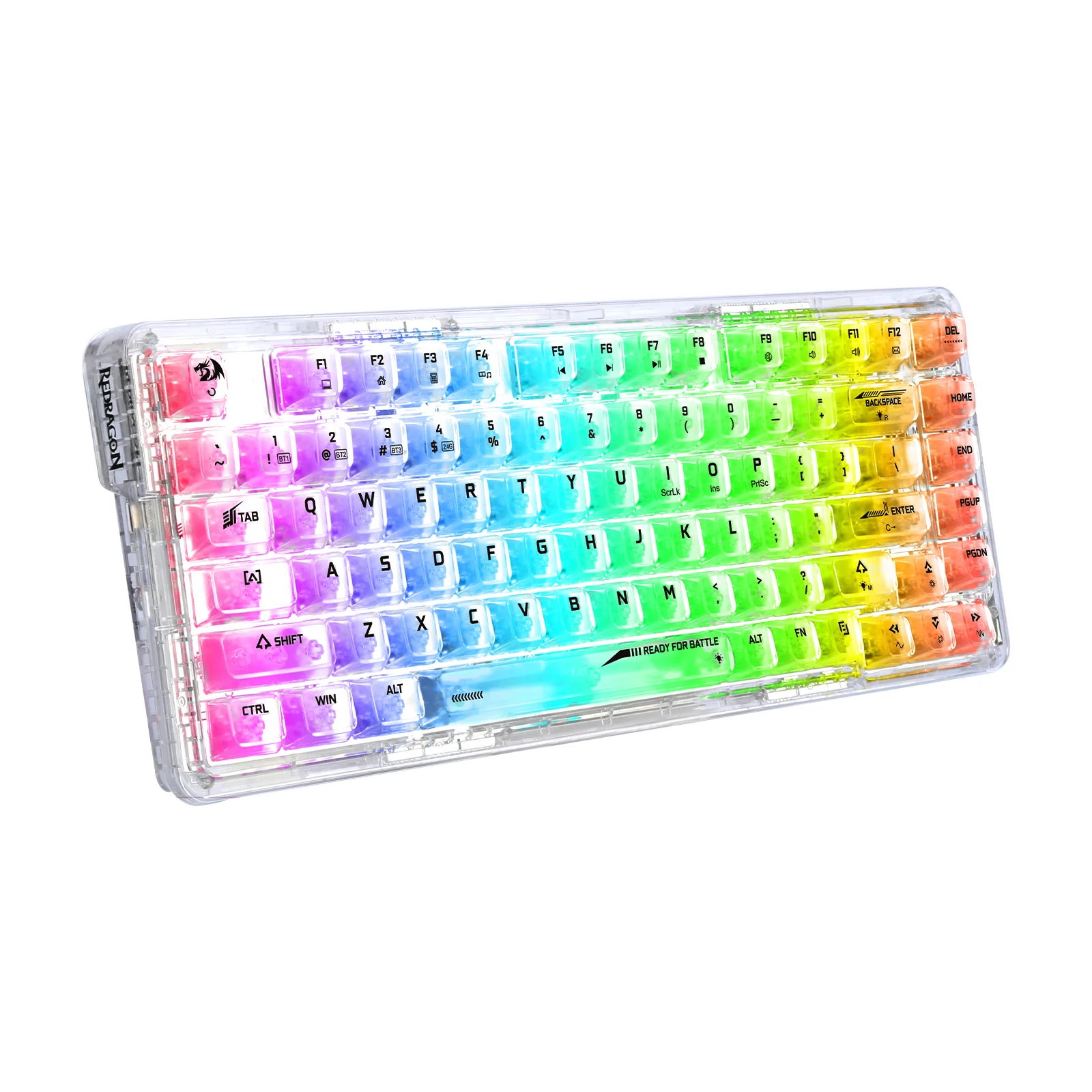 Redragon Elf Pro Wireless Crystal 75% Gasket Hot-Swappable Mechanical Keyboard (Crystal) (K649CT-RGB-Pro) - Image 2