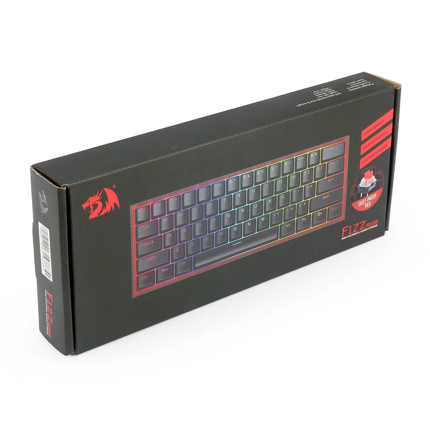 Redragon Fizz RGB Wired Mechanical Gaming Keyboard (Black) (Dust-Proof Red) (K617-RGB) - Image 11
