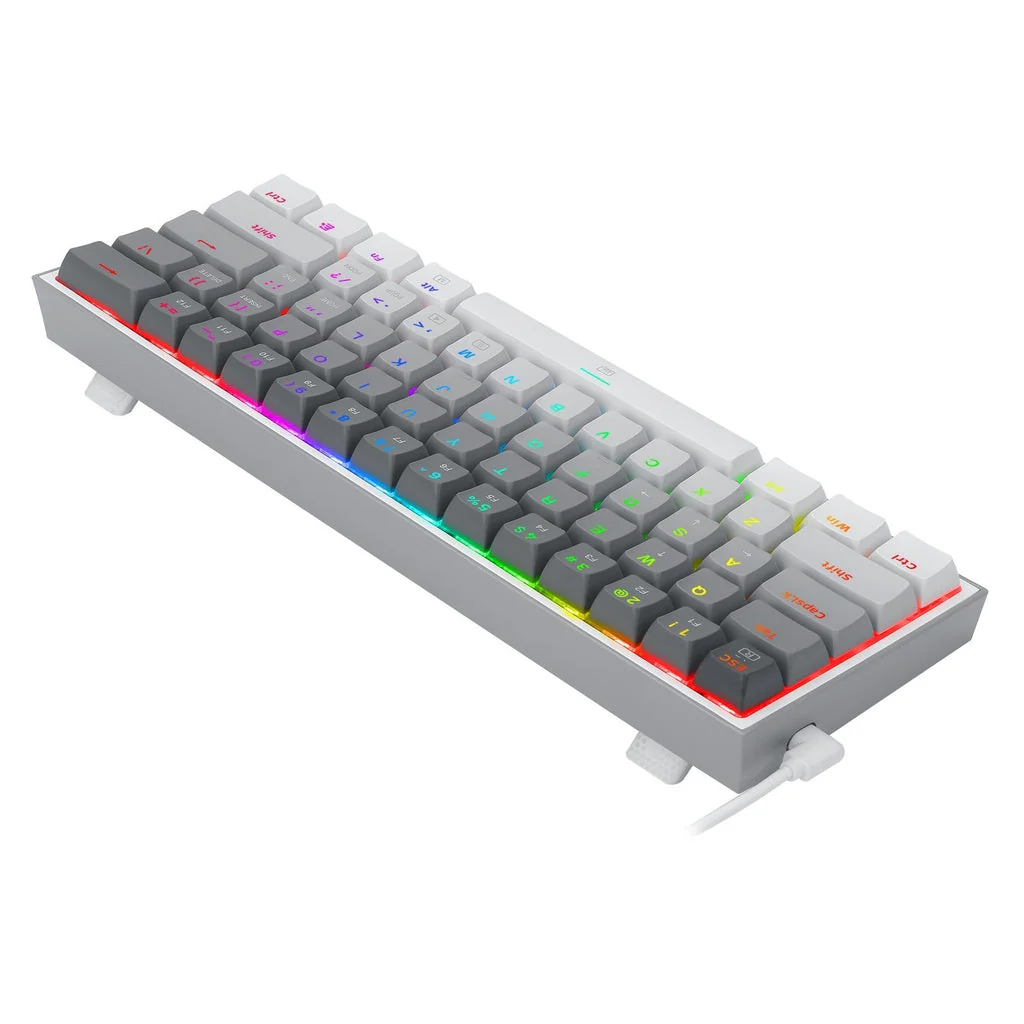 Redragon Fizz RGB Wired Mechanical Gaming Keyboard - Dust-Proof Blue Switch (Gradient Grey White) (K617GGW-RGB) - Image 5