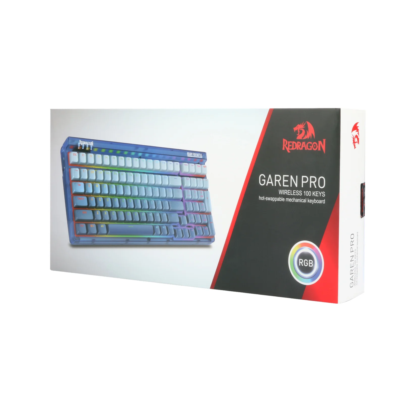 Redragon Garen Pro 100-Keys Hot-Swappable RGB Wireless Mechanical Keyboard (Dust-Proof Purple Switch) White-Blue (K656WB-RGB-PRO) - Image 10