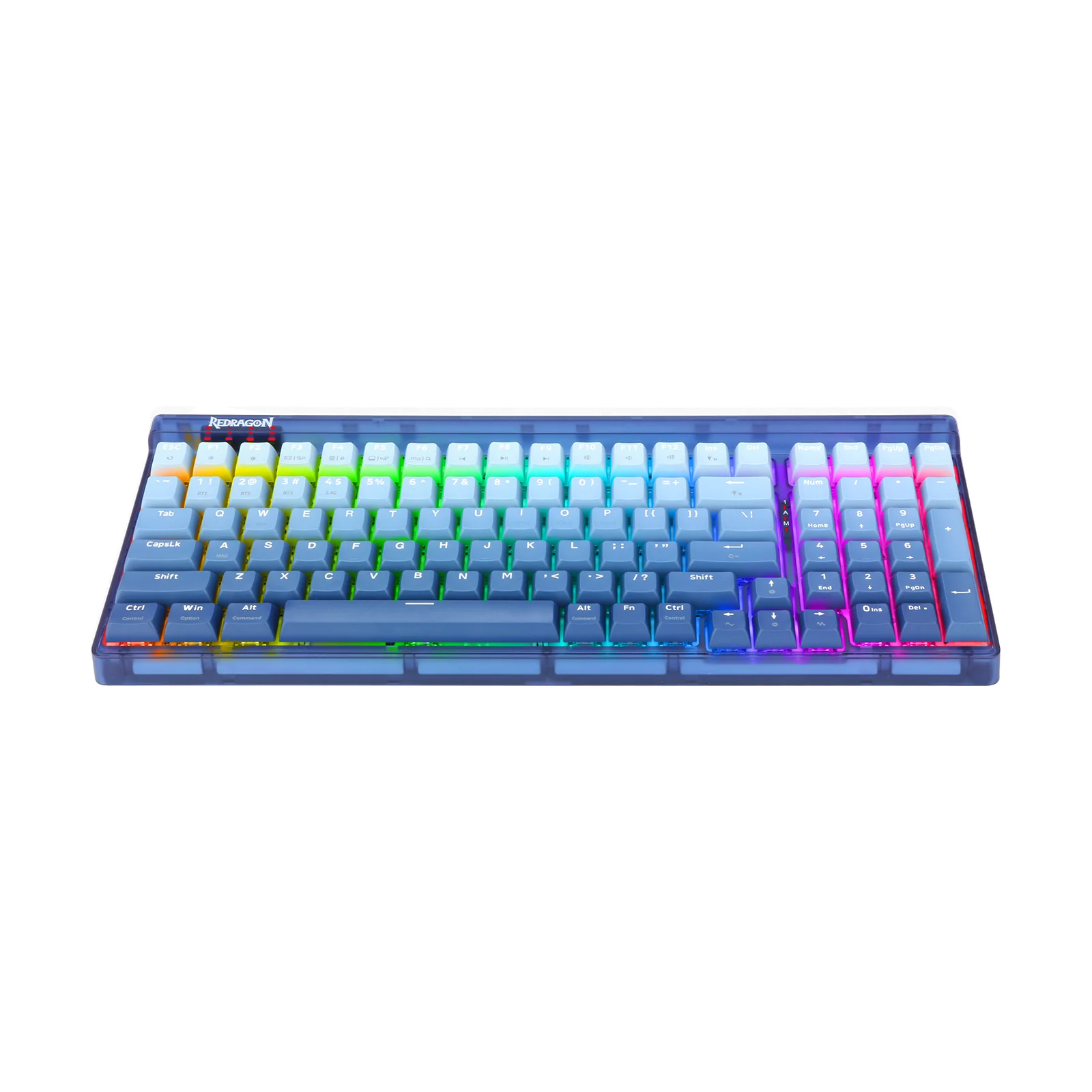 Redragon Garen Pro 100-Keys Hot-Swappable RGB Wireless Mechanical Keyboard (Dust-Proof Purple Switch) White-Blue (K656WB-RGB-PRO) - Image 5