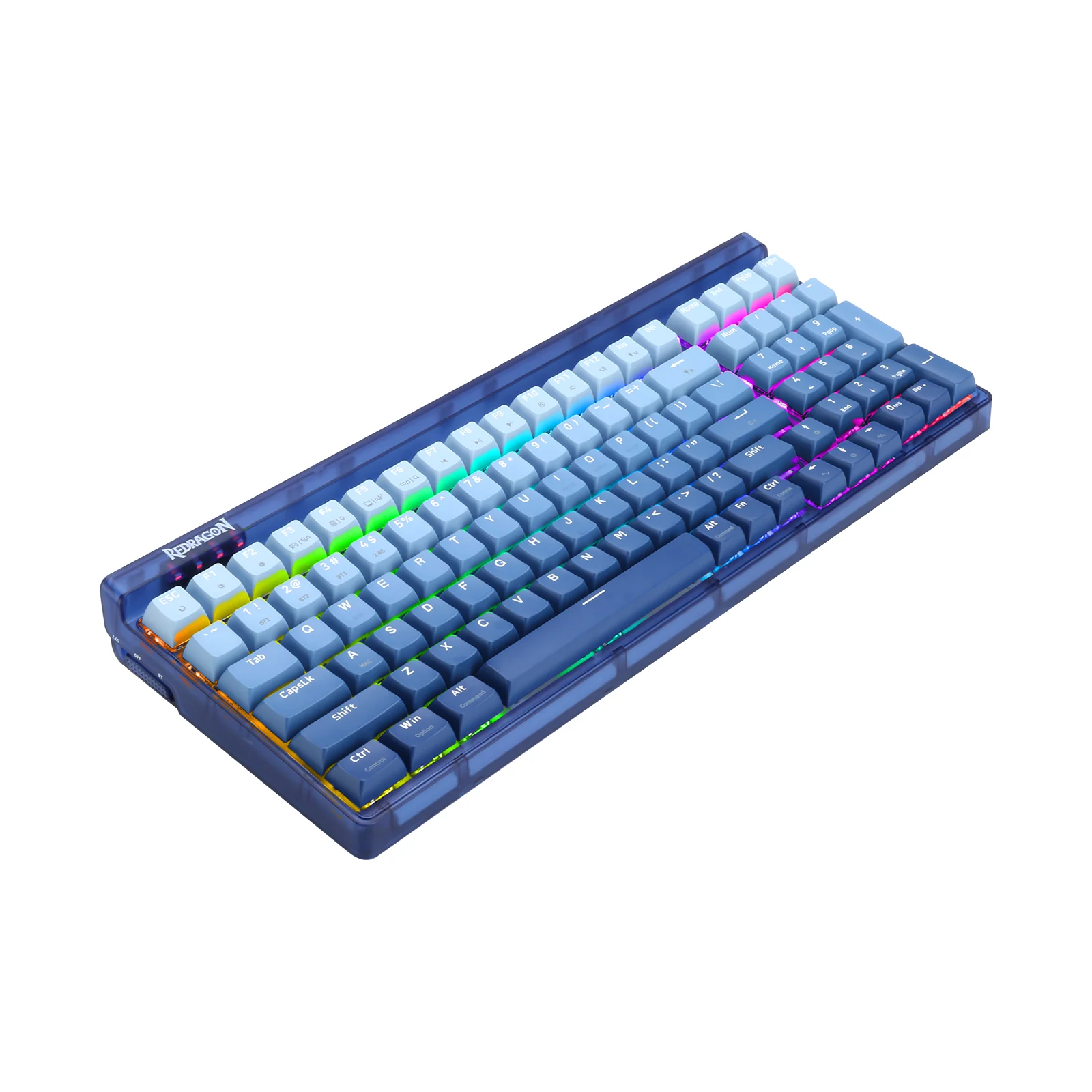 Redragon Garen Pro 100-Keys Hot-Swappable RGB Wireless Mechanical Keyboard (Dust-Proof Purple Switch) White-Blue (K656WB-RGB-PRO) - Image 6