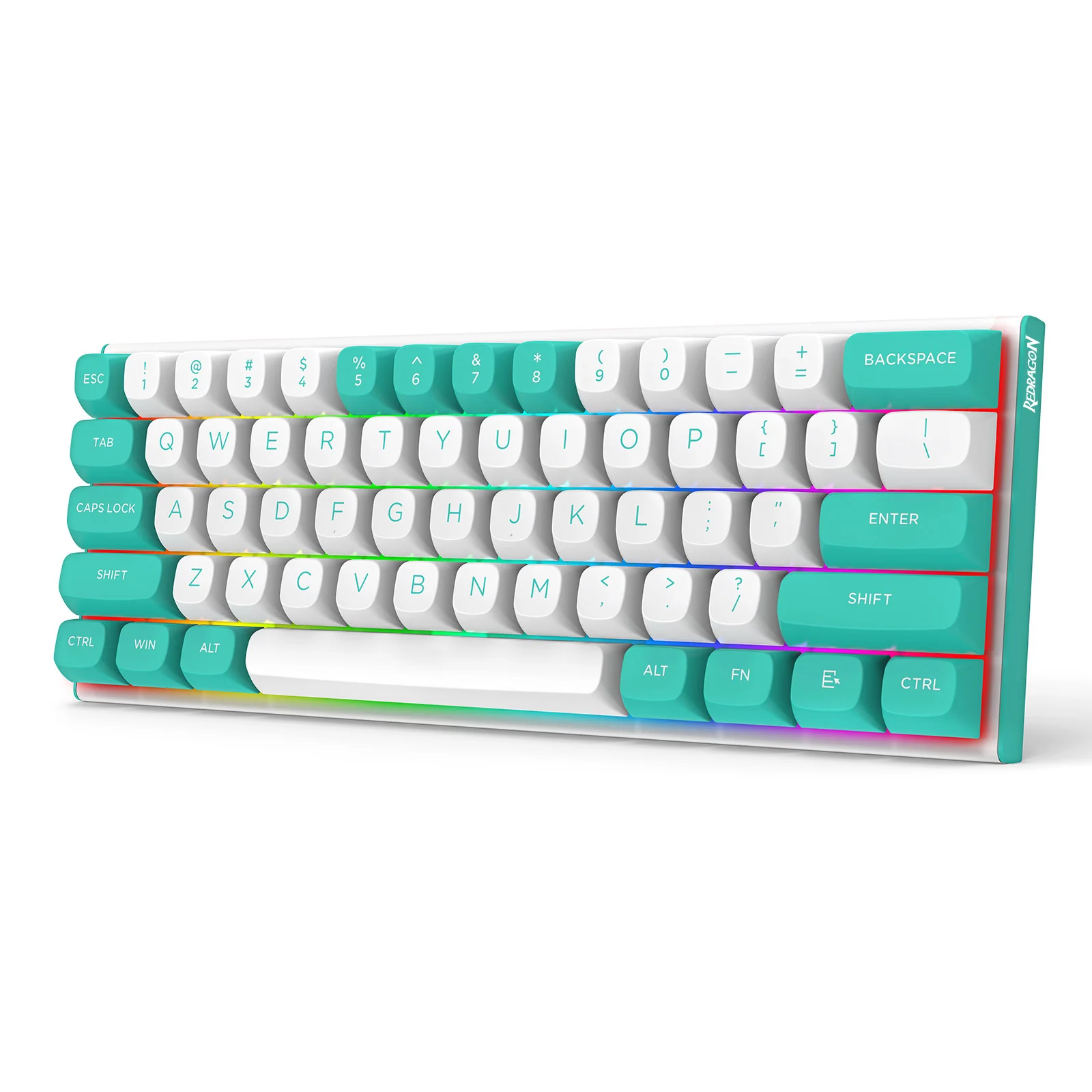 Redragon K683WB-RGB Fidd 8k Wired Rapid Trigger Magnetic Switch Keyboard (AQUA/WHITE) - Image 5