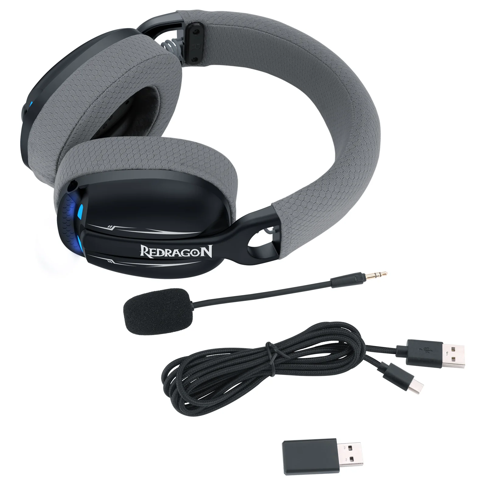 Redragon H878 Skuld Pro Lightweight Wireless Gaming Headset (Black/Blue, Black,Blue, White) - Image 16