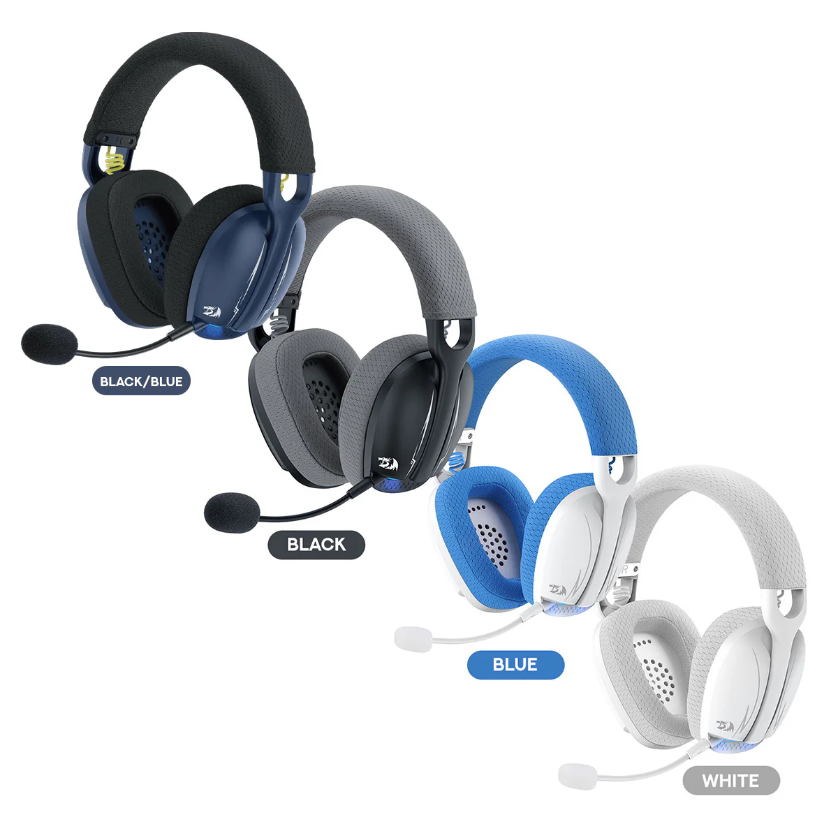 Redragon H878 Skuld Pro Lightweight Wireless Gaming Headset (Black/Blue, Black,Blue, White) - Image 2