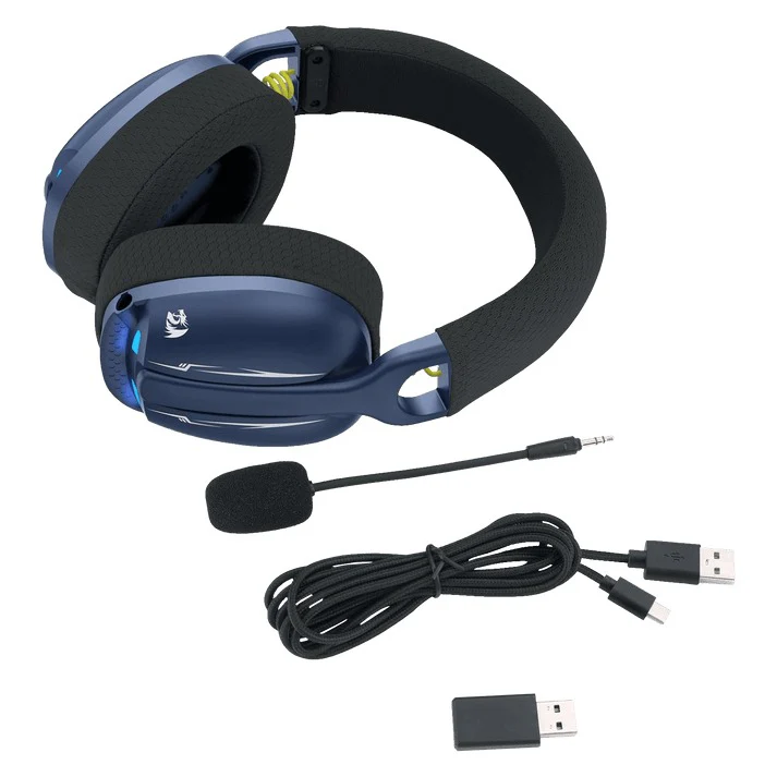 Redragon H878 Skuld Pro Lightweight Wireless Gaming Headset (Black/Blue, Black,Blue, White) - Image 9