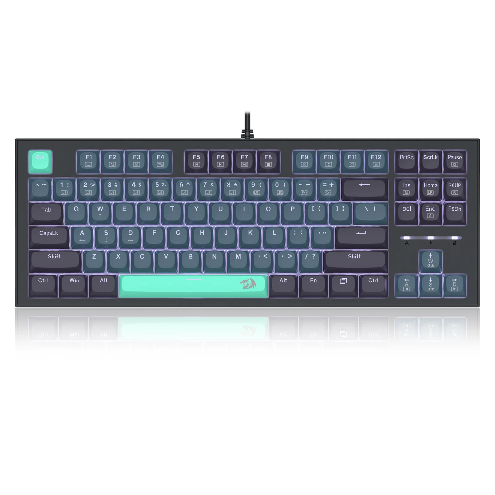 Redragon K611-BGB Bes Wired USB Mechanical Gaming Keyboard (RPC Linear Switch) (Blue/Green/Black) - Image 2