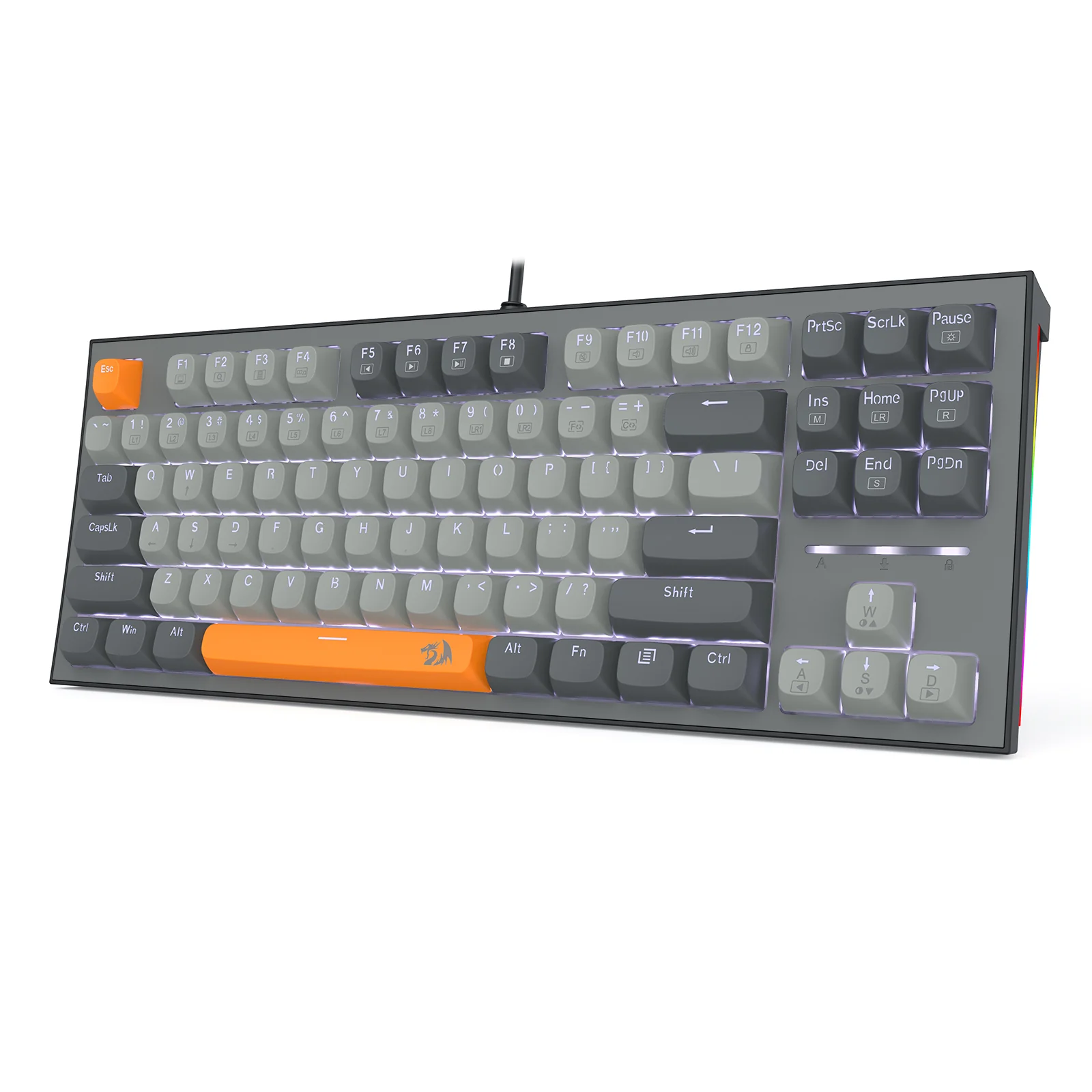 Redragon K611-GGO Bes Wired USB Mechanical Gaming Keyboard (RPC Linear Switch) (Grey/Orange) - Image 4