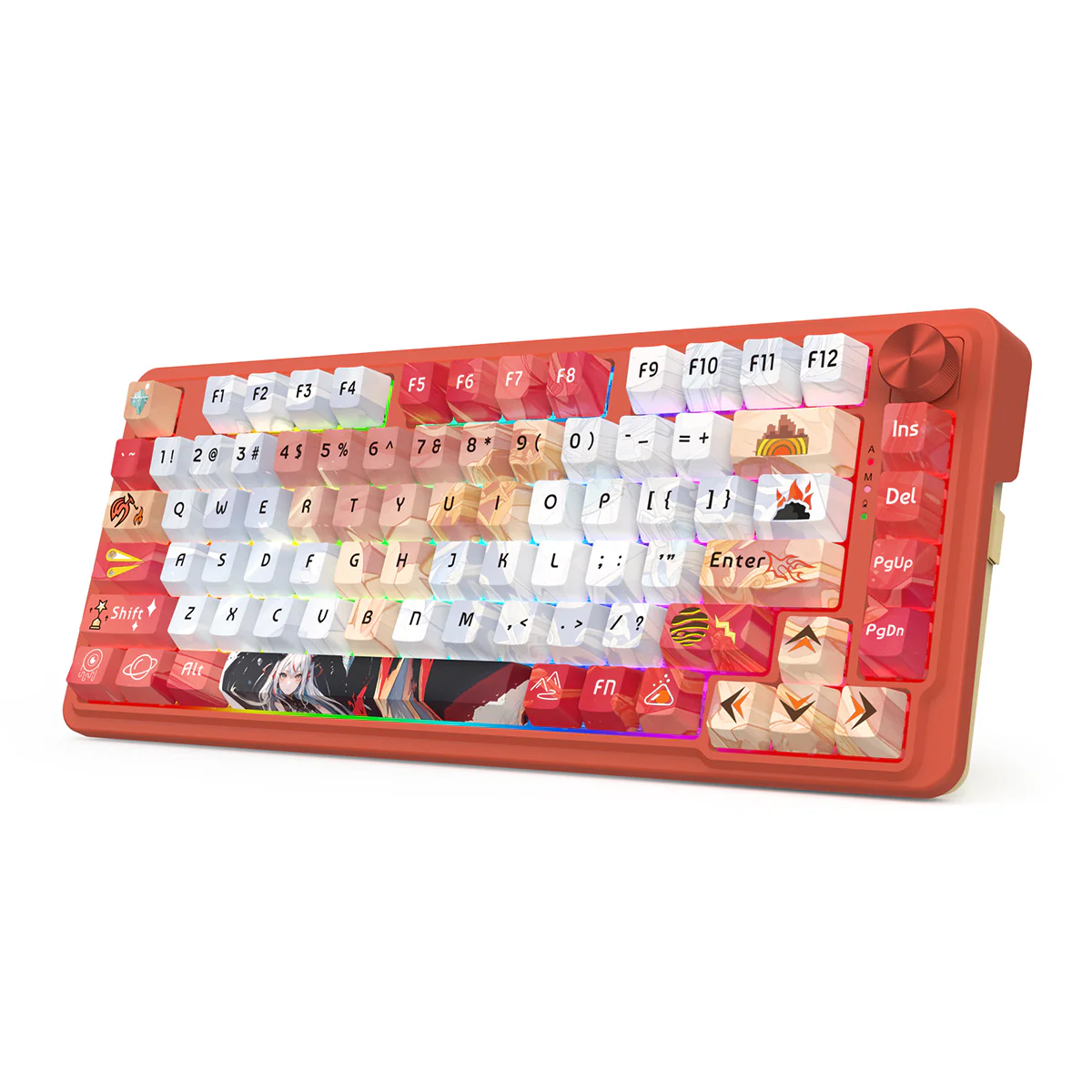 Redragon K673AK Ucal Pro Anime Ed. RGB Wireless 75% Hot-Swappable Gasket Mechanical Keyboard with Knob (Mint Mambo Linear Switch) (K673AK-RGB-Pro) - Image 5