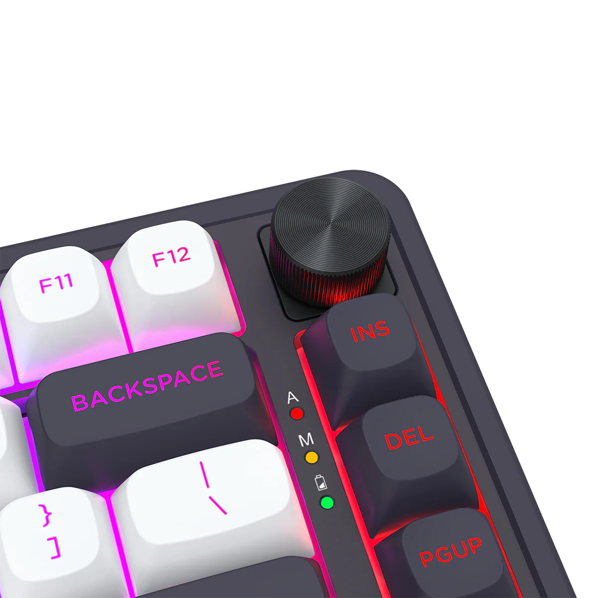 Redragon K673WB Ucal Max RGB Wireless 75% Hot-Swappable Gasket Mechanical Keyboard with Knob (Mint Mambo Switch) (White/Black) (K673WB-RGB-MAX) - Image 10