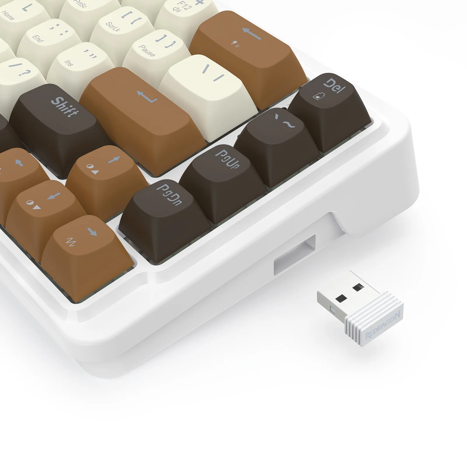 Redragon K709ECS RGB Nova Pro 81 Keys 75% Hot-Swappable Gasket-Mounted Wireless Mechanical Gaming Keyboard (Yolk RPC Linear Switch) (White/Coffee/Black) - Image 10