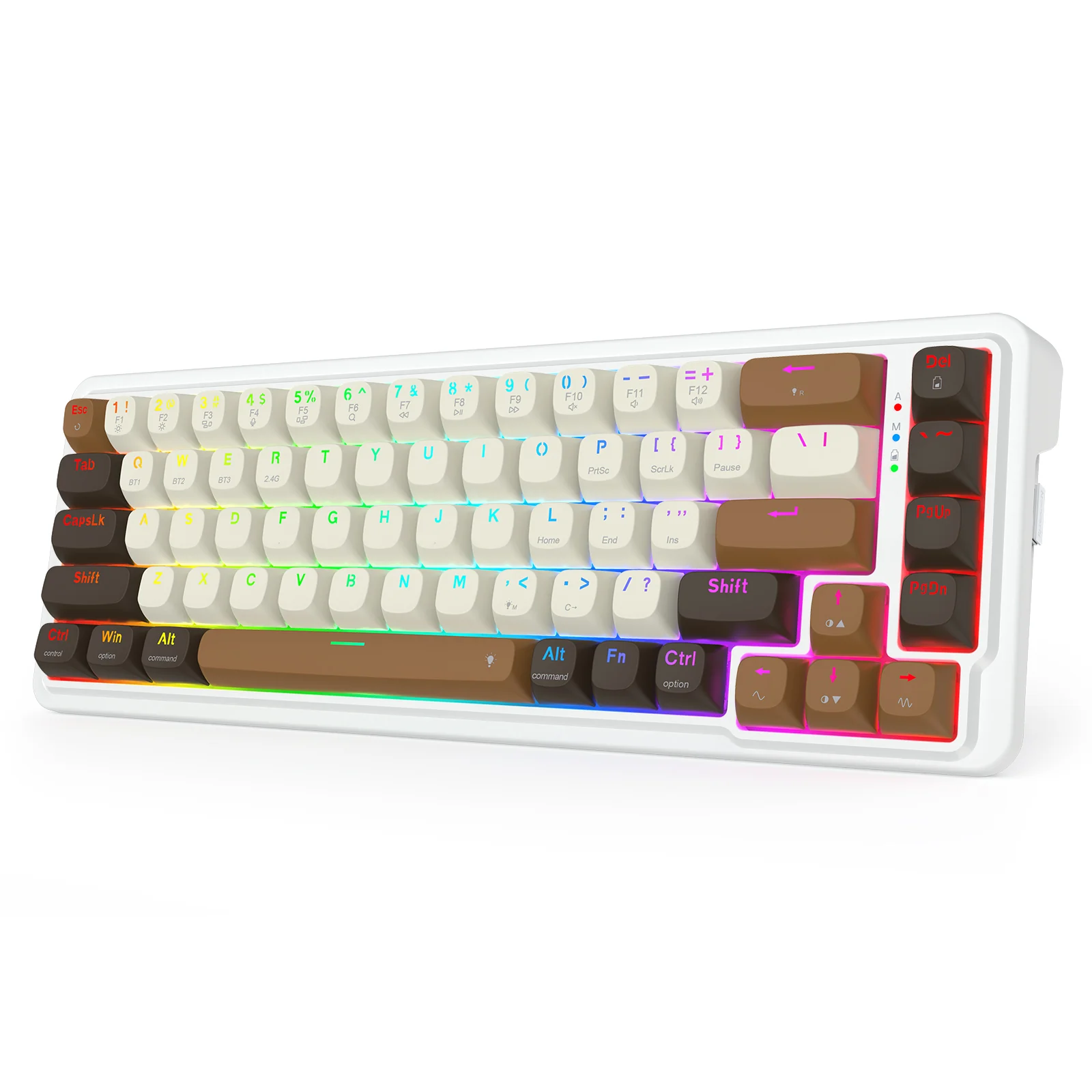 Redragon K709ECS RGB Nova Pro 81 Keys 75% Hot-Swappable Gasket-Mounted Wireless Mechanical Gaming Keyboard (Yolk RPC Linear Switch) (White/Coffee/Black) - Image 6