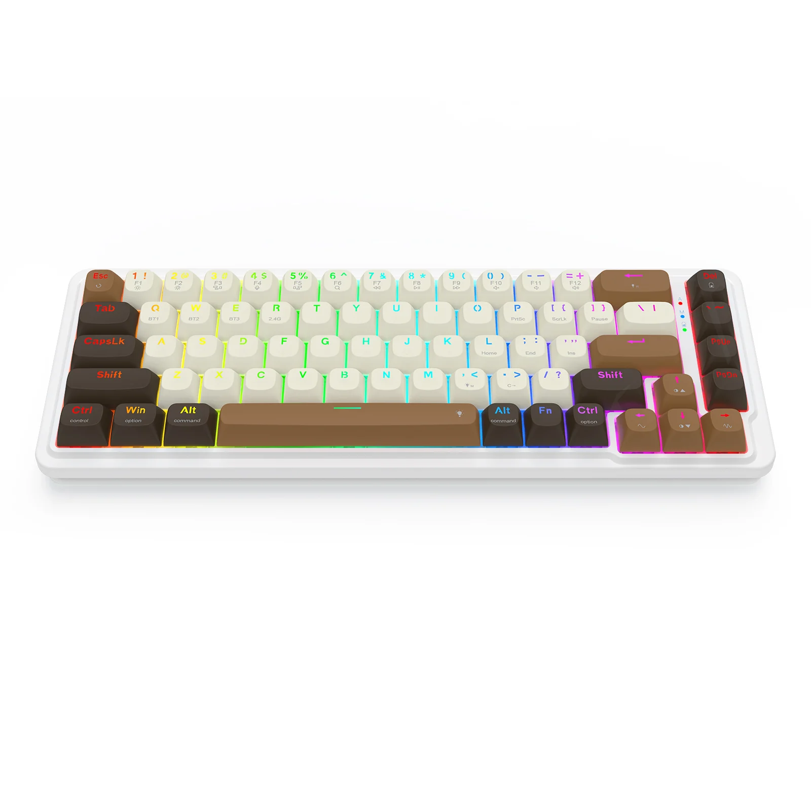 Redragon K709ECS RGB Nova Pro 81 Keys 75% Hot-Swappable Gasket-Mounted Wireless Mechanical Gaming Keyboard (Yolk RPC Linear Switch) (White/Coffee/Black) - Image 7
