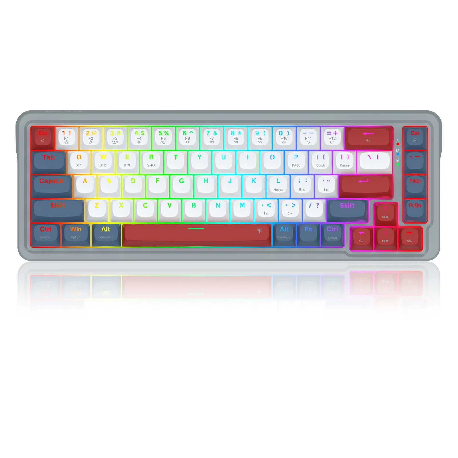Redragon K709GRW RGB Nova Pro 81 Keys 75% Hot-Swappable Gasket-Mounted Wireless Mechanical Gaming Keyboard (Yolk RPC Linear Switch) (Grey/Red/White) - Image 10