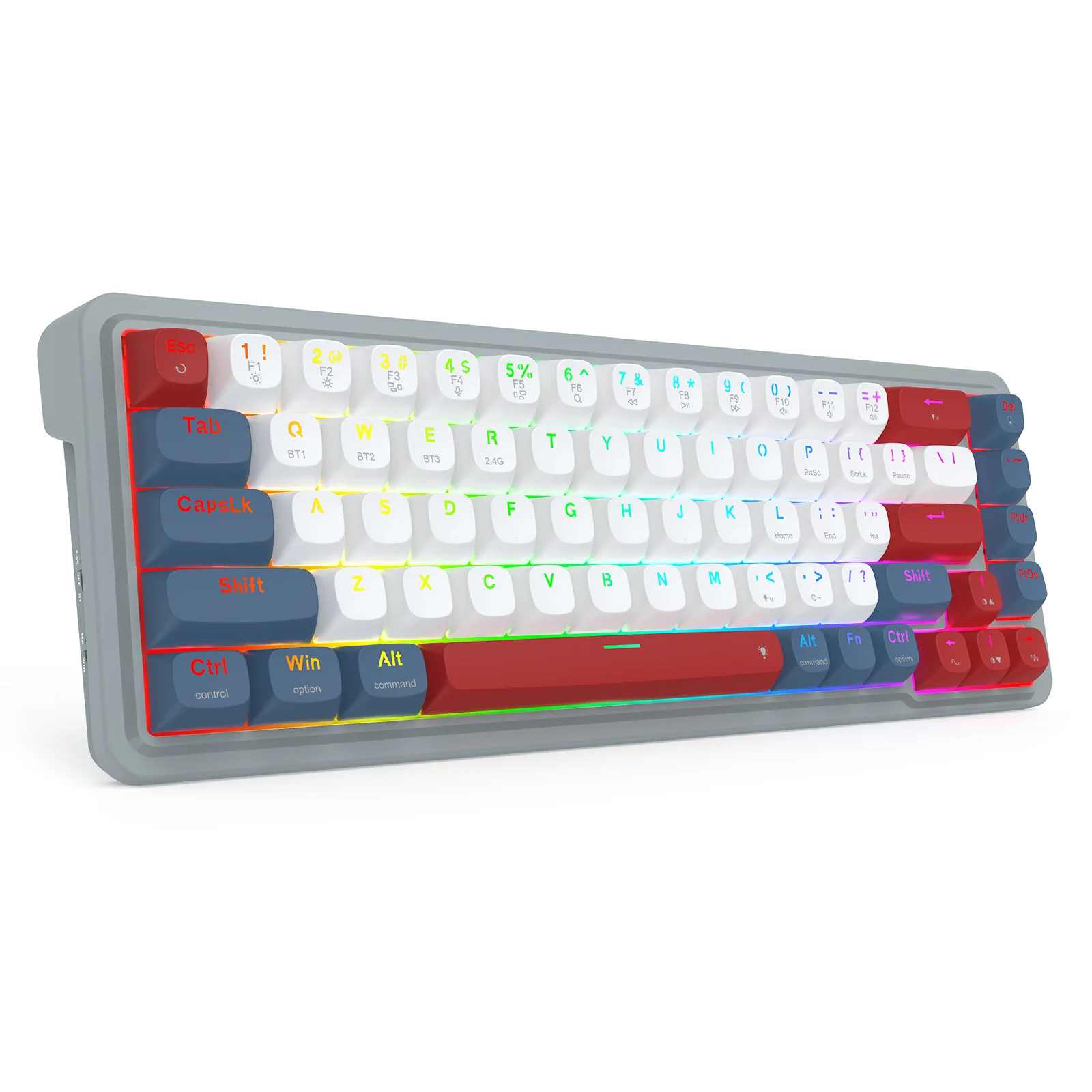 Redragon K709GRW RGB Nova Pro 81 Keys 75% Hot-Swappable Gasket-Mounted Wireless Mechanical Gaming Keyboard (Yolk RPC Linear Switch) (Grey/Red/White) - Image 2