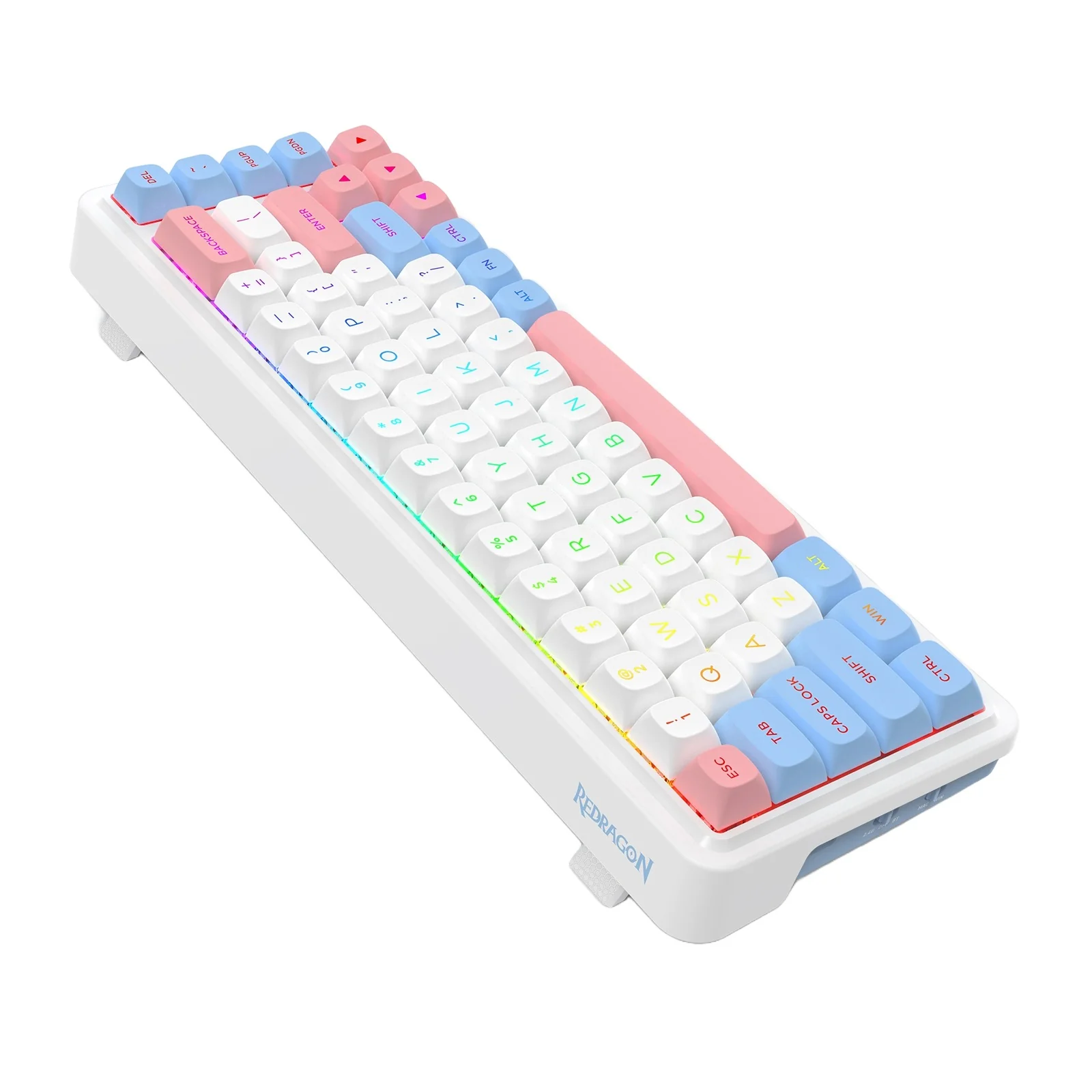 Redragon K709WBP RGB Nova Pro 81 Keys 75% Hot-Swappable Gasket-Mounted Wireless Mechanical Gaming Keyboard (Mint Mambo Switch) (Wonder Pink & Blue) - Image 8