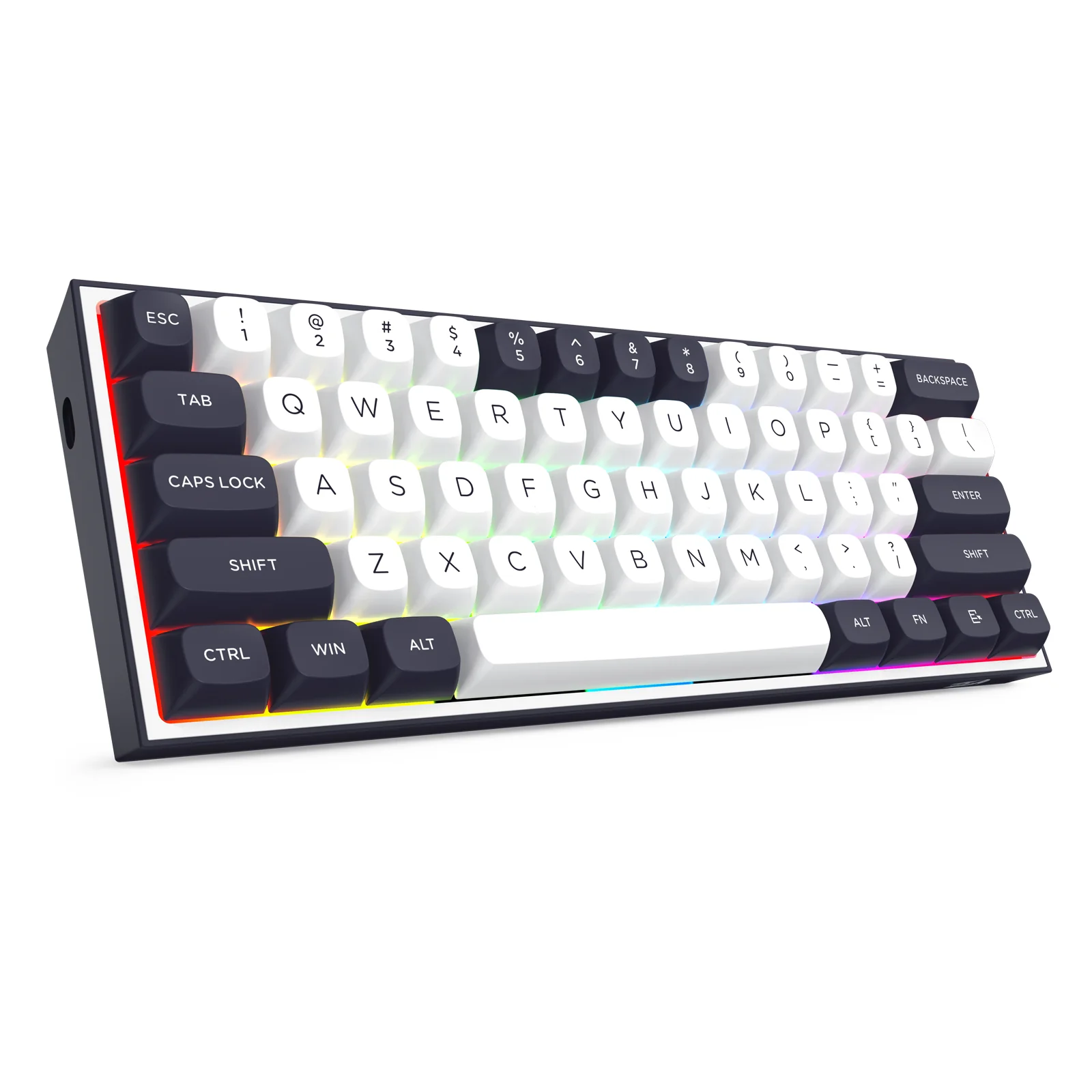 Redragon K717 Alcor QMK Tri-Mode RGB 60% Mechanical Gaming Keyboard (White/Black) (Silver Linear Switch) (K717WB-RGB-PRO) - Image 7