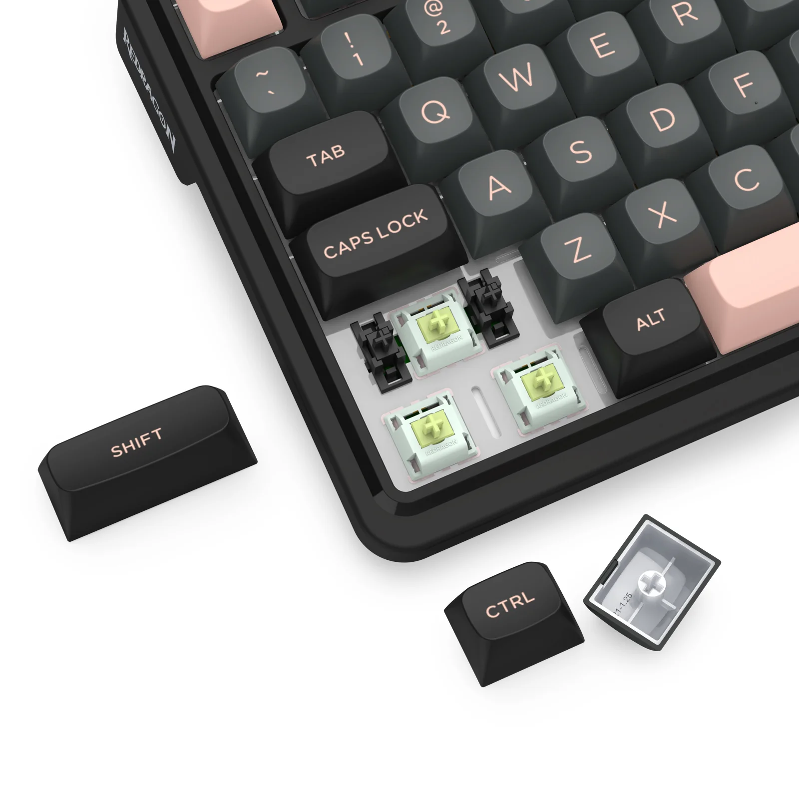 Redragon K719GBP Galatin Pro RGB Tri-Mode with LCD Screen Gasket Mounted Mechanical Keyboard (Manbo L Linear Switch) (Grey/Black/Pink) - Image 7