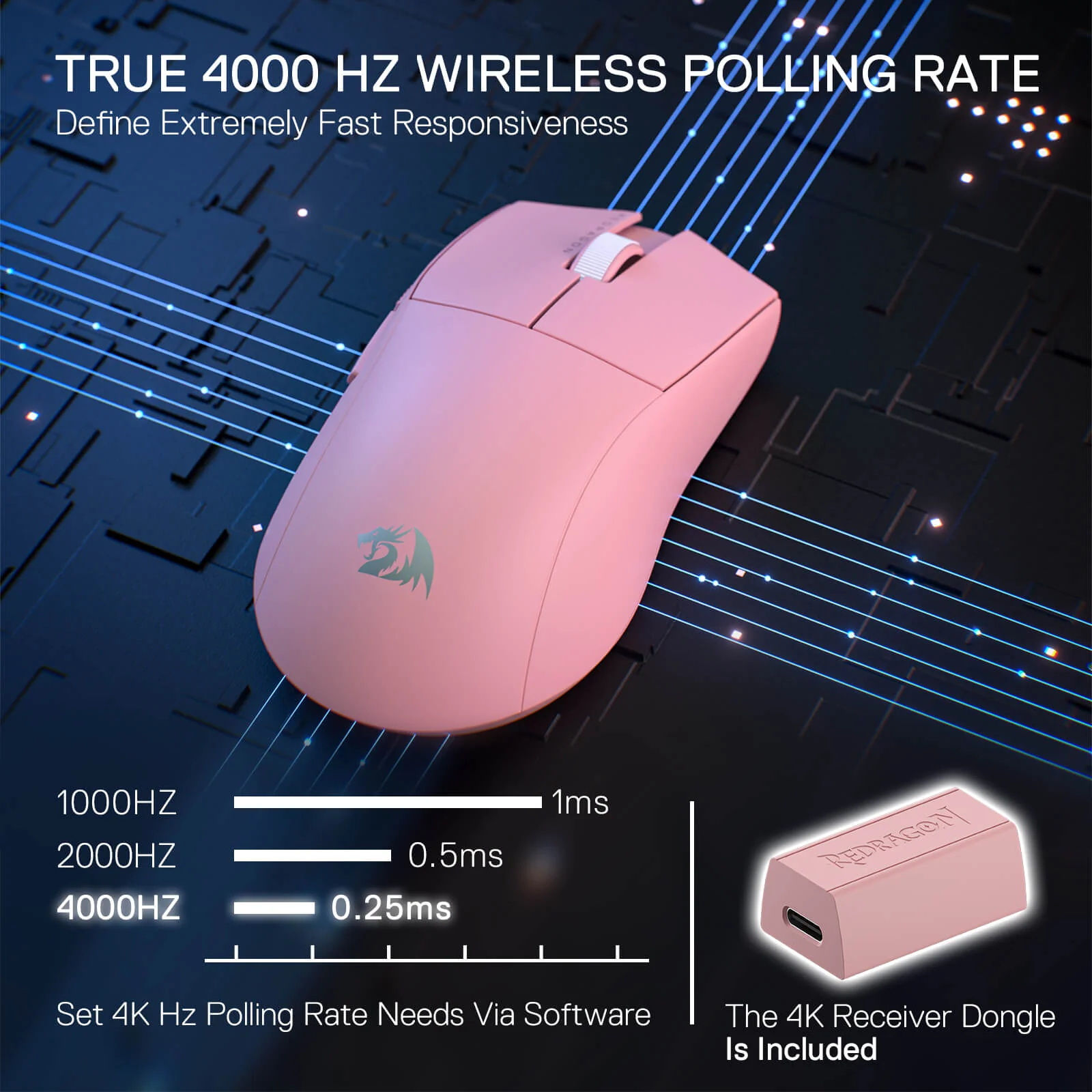 Redragon M916 King Pro 4K Wireless Ultra Lightweight Gaming Mouse - Image 12