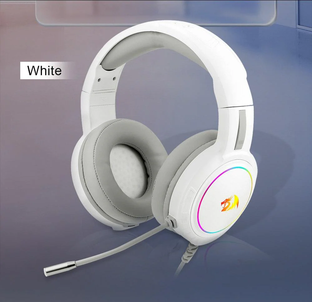 REDRAGON MENTO RGB STEREO WIRED GAMING HEADSET (WHITE) (H270-W) - Image 2
