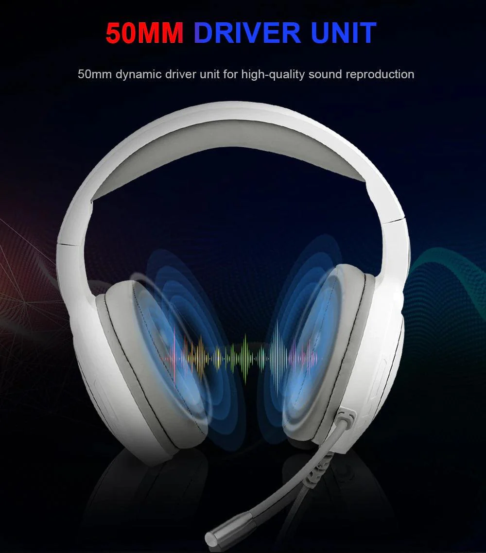 REDRAGON MENTO RGB STEREO WIRED GAMING HEADSET (WHITE) (H270-W) - Image 3
