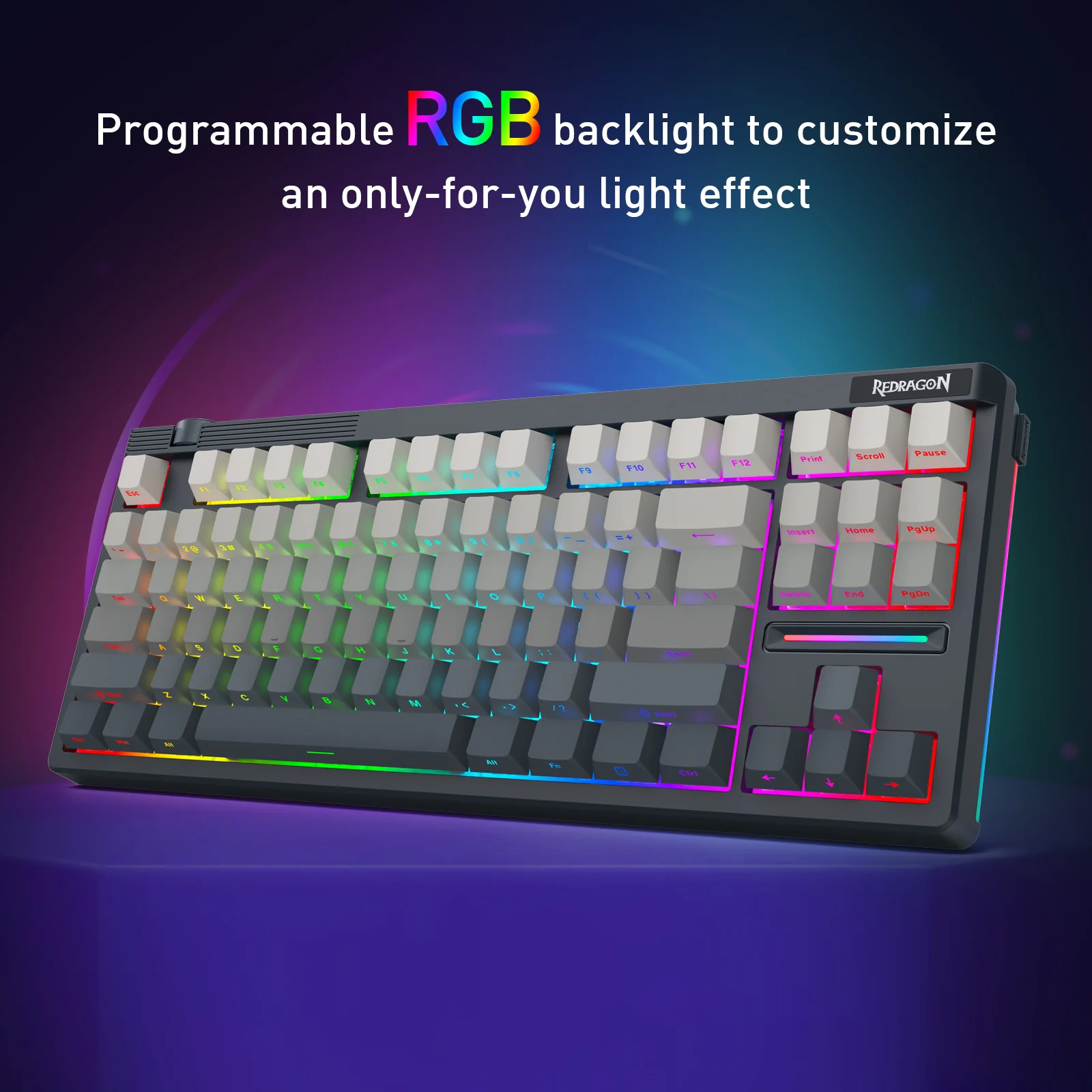Redragon OTIIM PRO 3-Modes Connectivity 87 Keys Gasket Mechanical Keyboard (K729SP-RGB-PRO) - Image 4