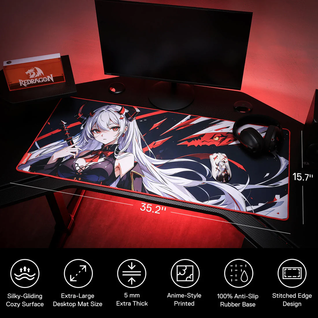 Redragon P047 Gaming Mouse Pad (Small, Large) - Image 17