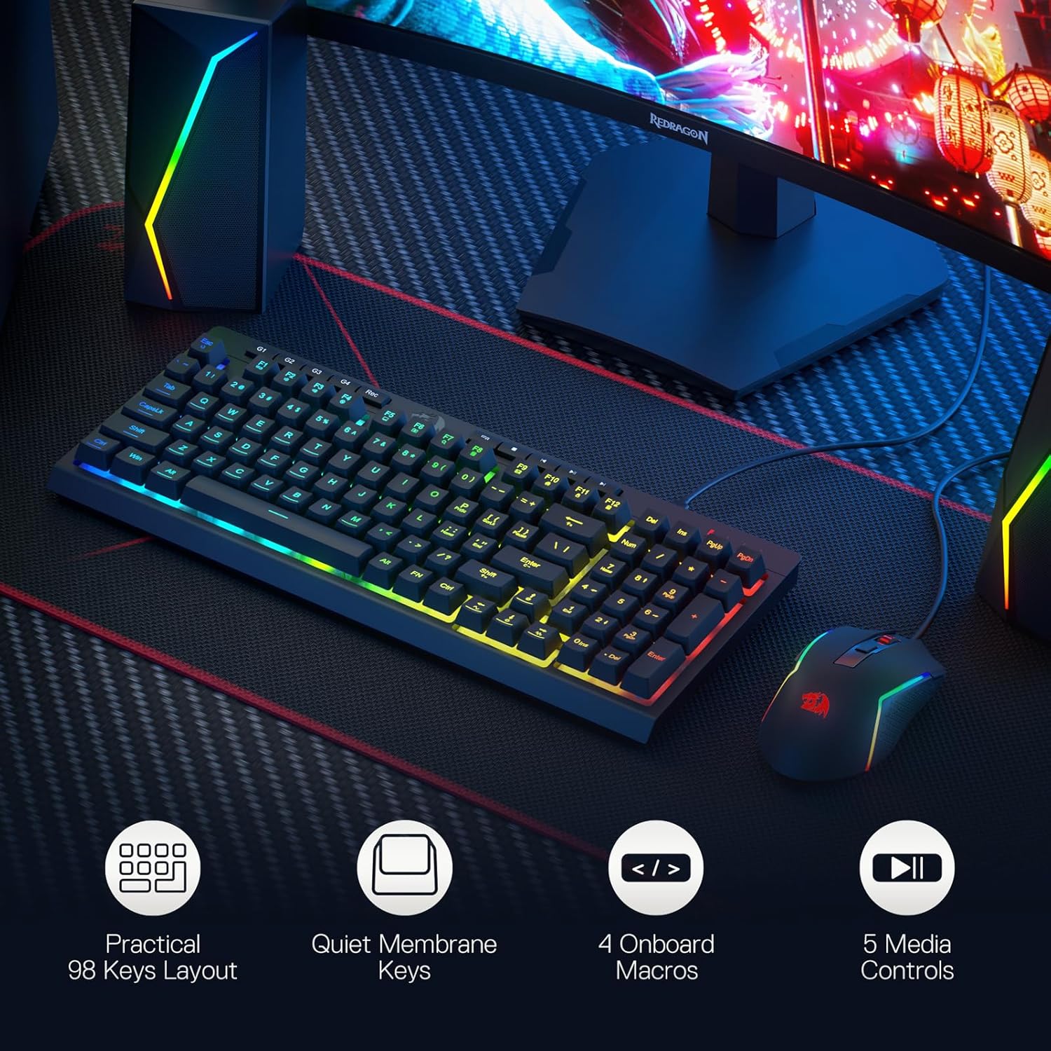 Redragon S141 Rylo Keyboard & Mouse Combo - Image 2
