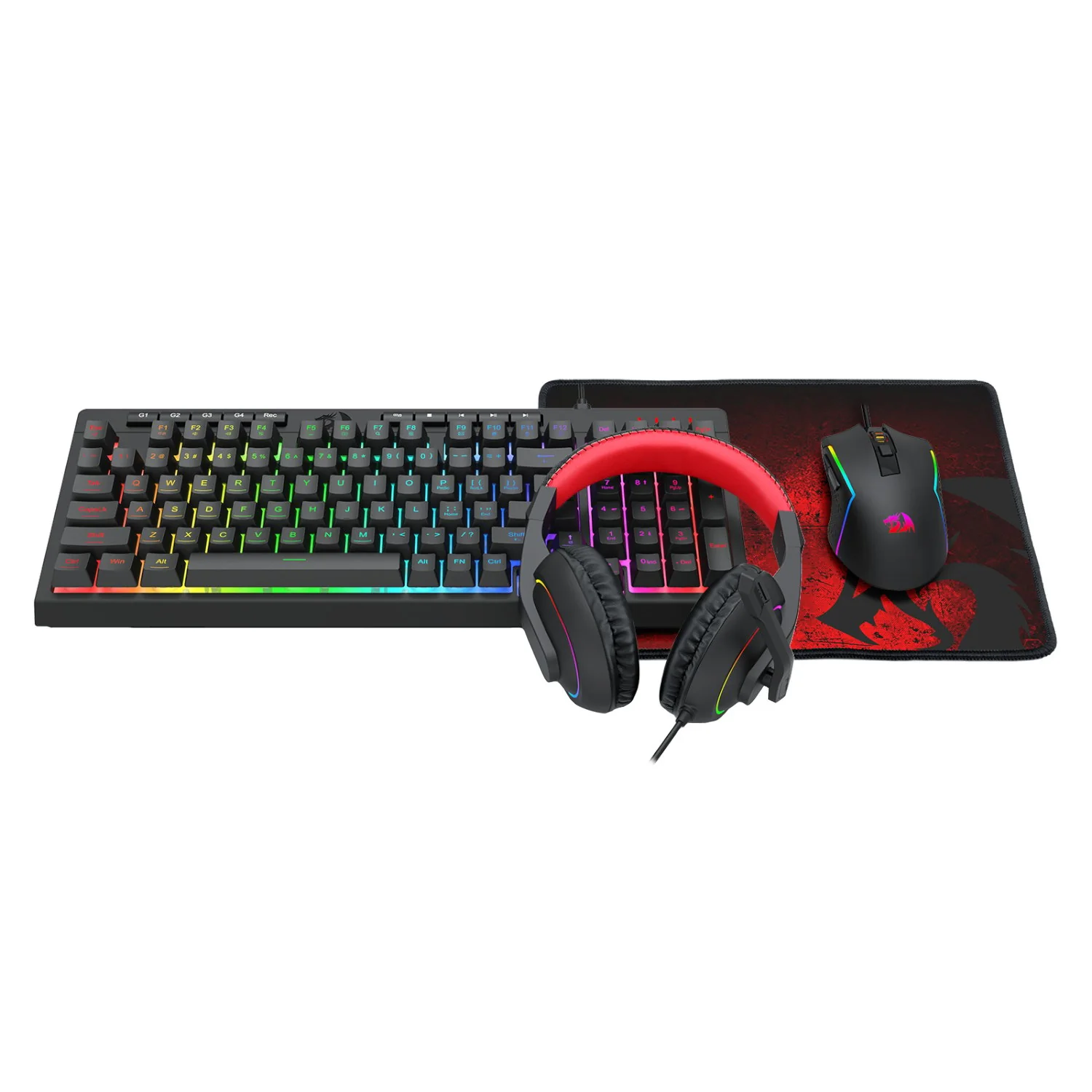 Redragon S148 4-in-1 Gamer Bundle (Wired Backlighting Keyboard, Mouse, Headset & Mouse Pad) - Image 6
