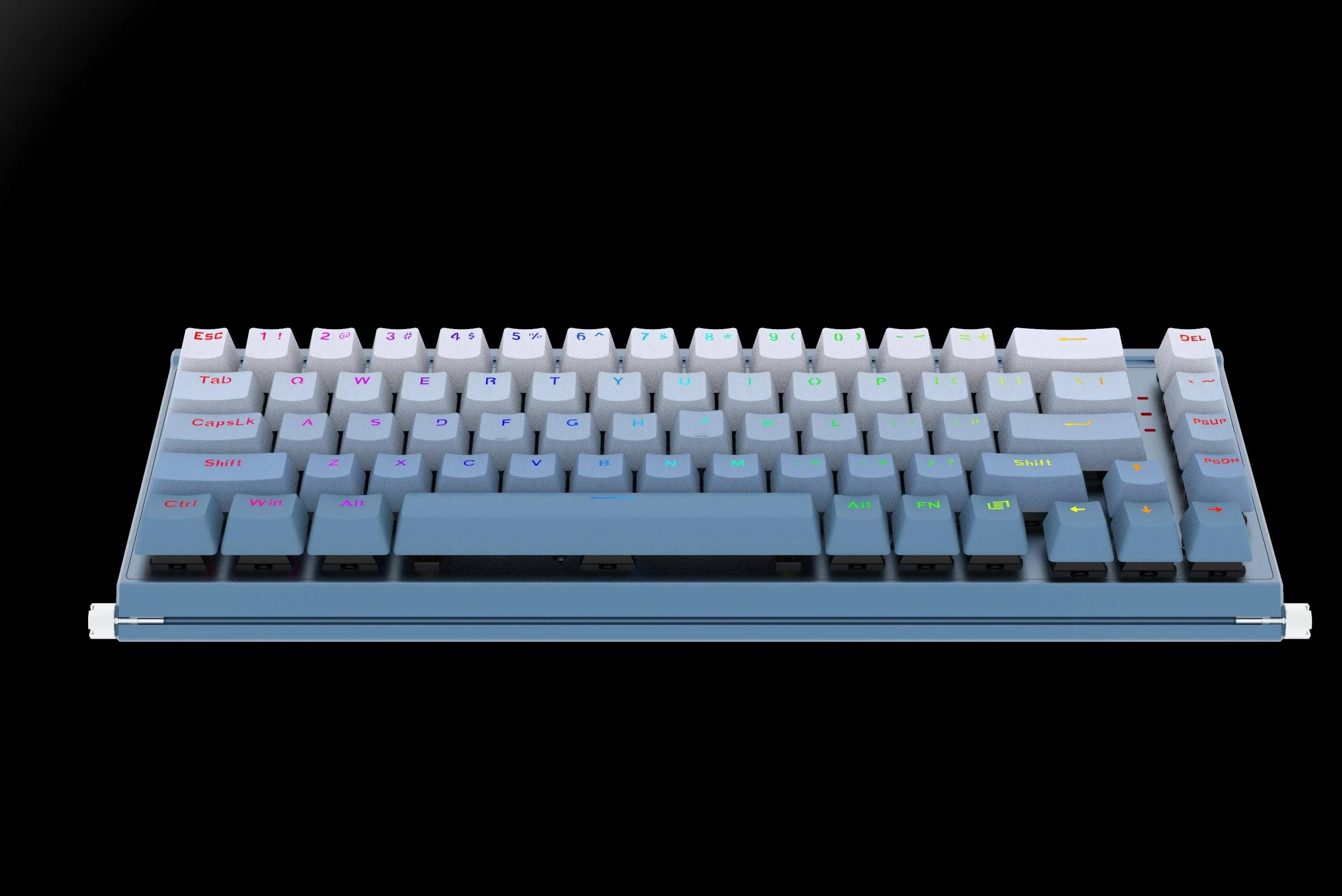 Redragon Shaco 60% Aluminum RGB Mechanical Keyboard With Tablet/Cellphone Stand & Palm Rest (Dust-Proof Outemu Red Switch) (Blue White) (K641B-BW-RGB) - Image 4