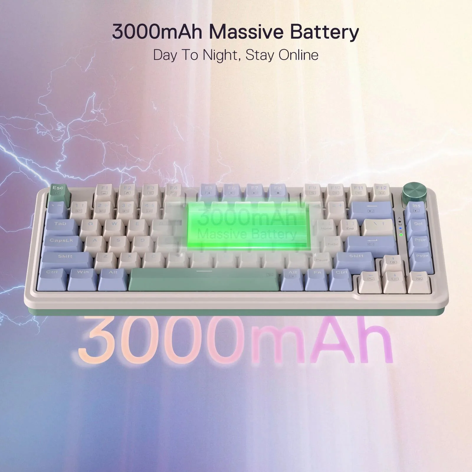 Redragon Ucal Pro RGB Wireless 75% Gasket Hot-Swappable Mechanical Keyboard With Knob (Dust-Proof Red Switch) (K673CPG-RGB-PRO) - Image 8