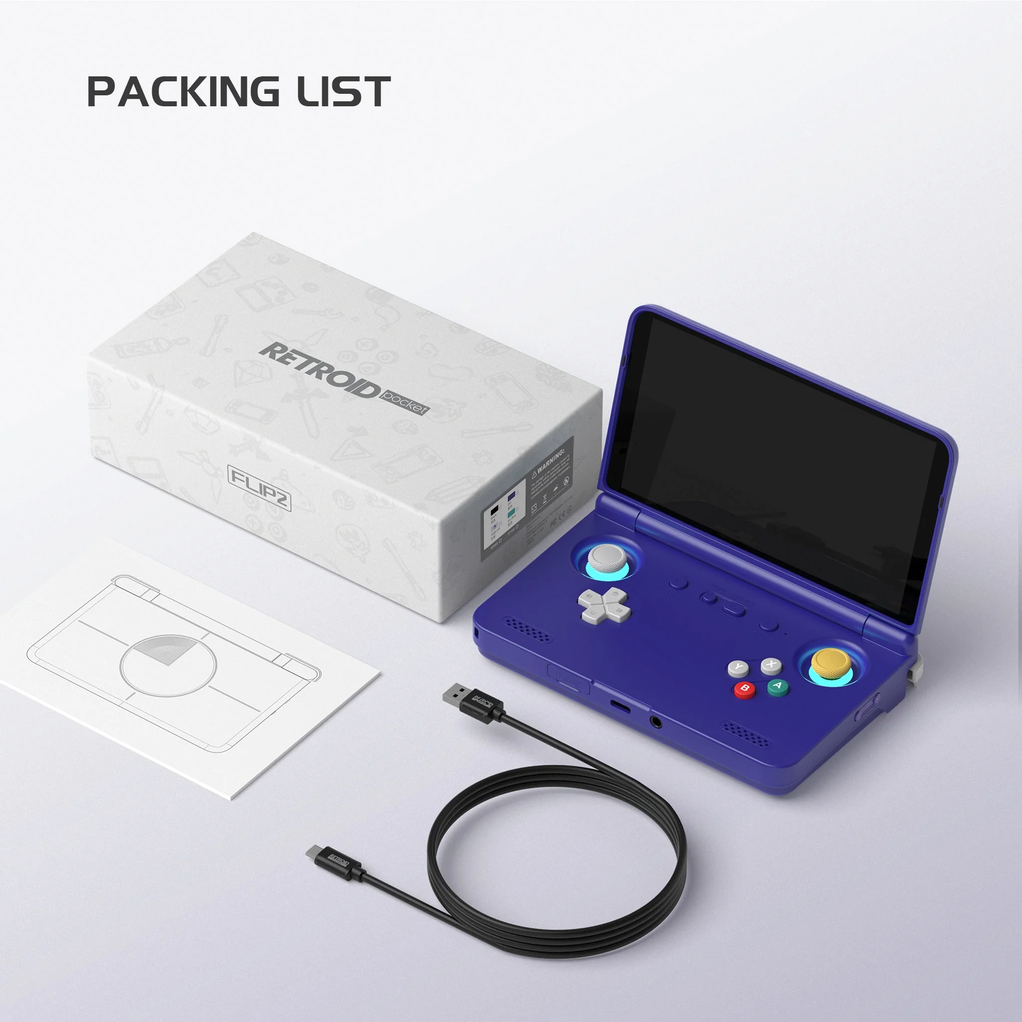 Retroid Pocket Flip 2 Snapdragon SD865 8GB+128GB Handheld Retro Gaming System (GC, 16Bit US) - Image 10