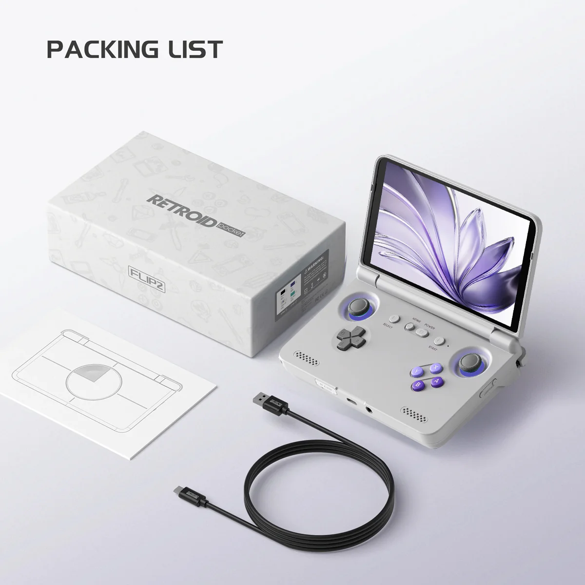 Retroid Pocket Flip 2 Snapdragon SD865 8GB+128GB Handheld Retro Gaming System (GC, 16Bit US) - Image 12