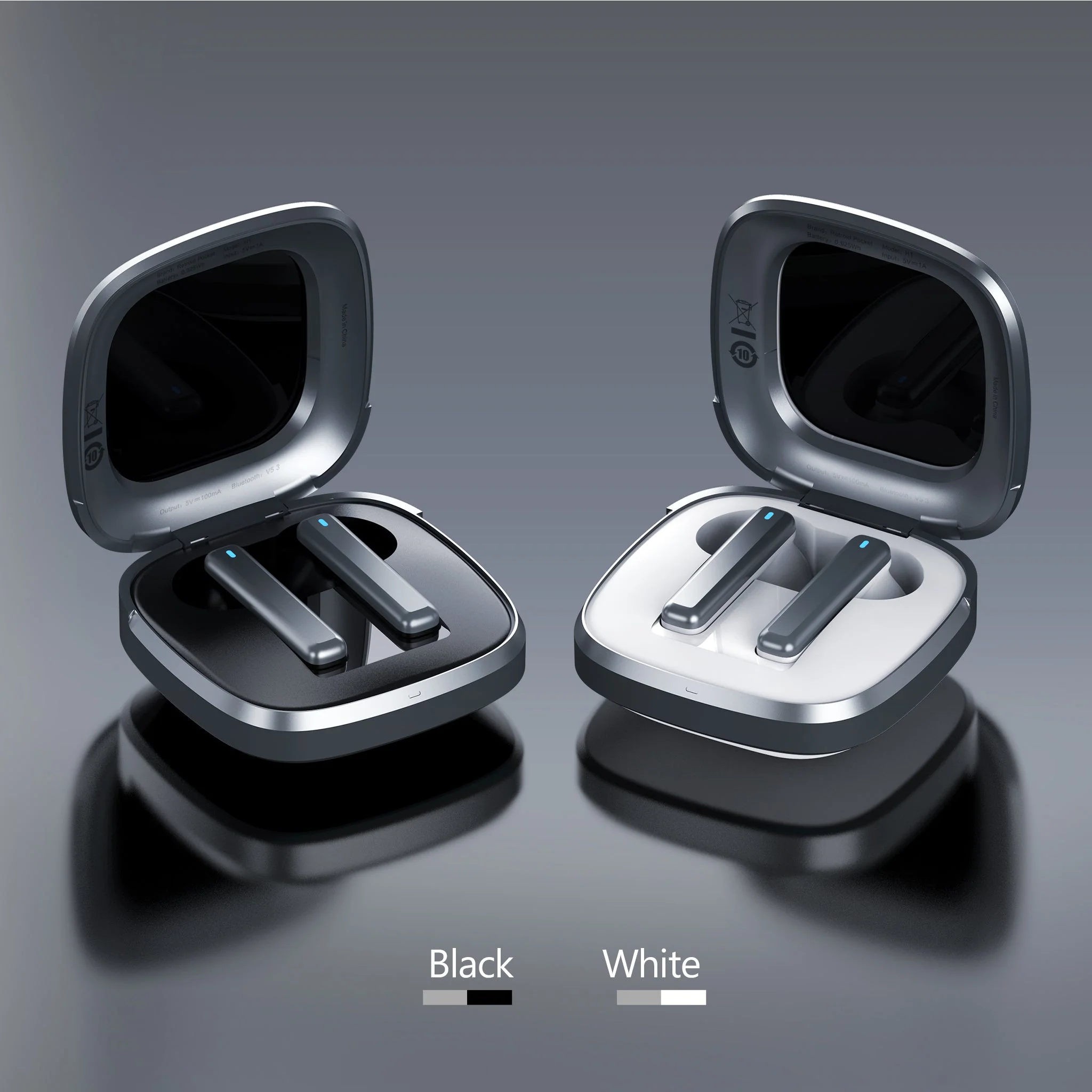 Retroid Pocket H1 Bluetooth Earbuds (Black, White) - Image 4