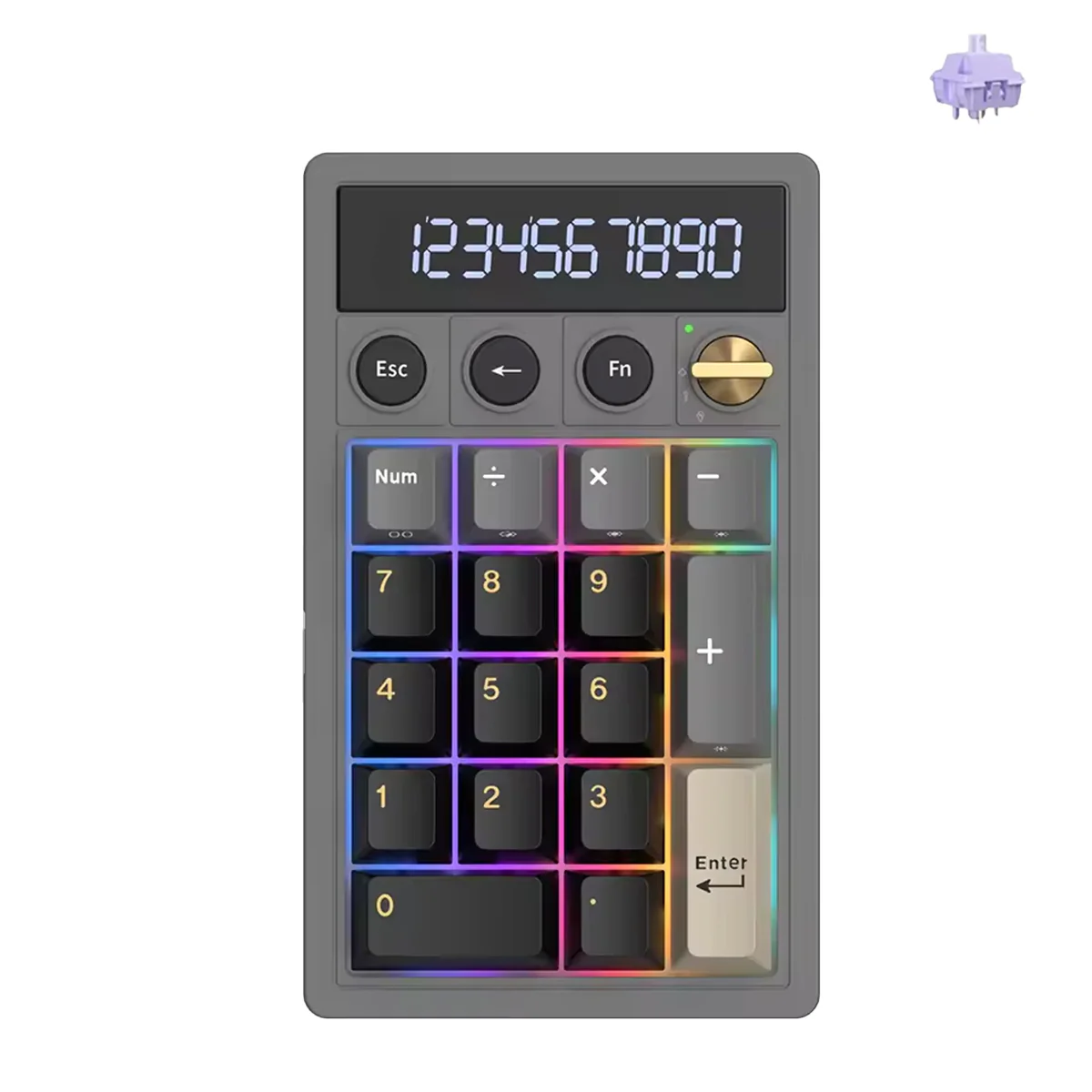 Royal Kludge M20 Tri-Mode RGB 2-in-1 Numeric KeyPad & Calculator Phantom (Cream Switch, Violet Switch) - Image 10