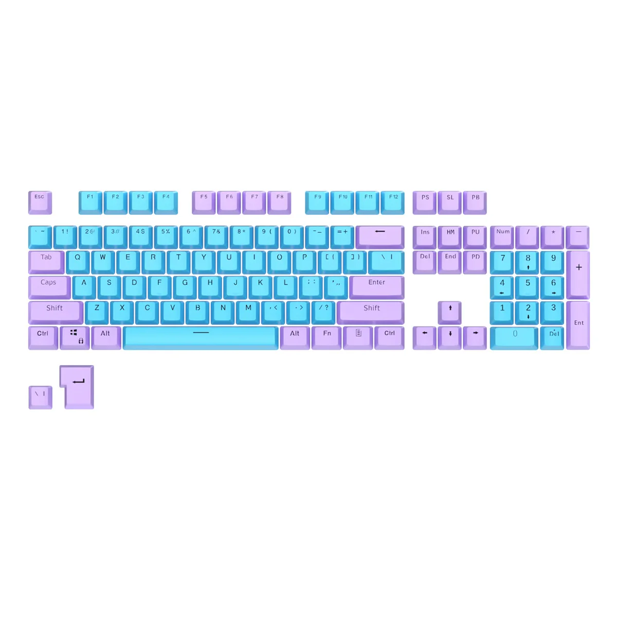 Royal Kludge PBT Doubleshot LED Through Keycaps 104 Keys (PBT2-4)