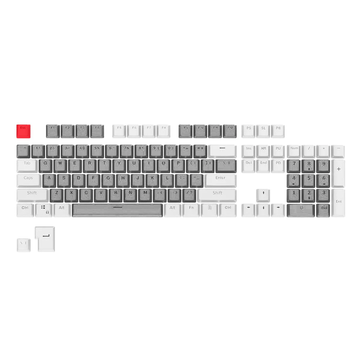 Royal Kludge PBT Doubleshot LED Through Keycaps 104 Keys (PBT3-10)