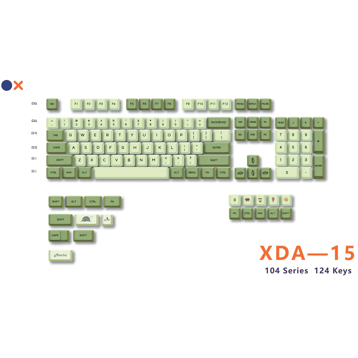 Royal Kludge PBT Keycaps 124 Keys XDA-15