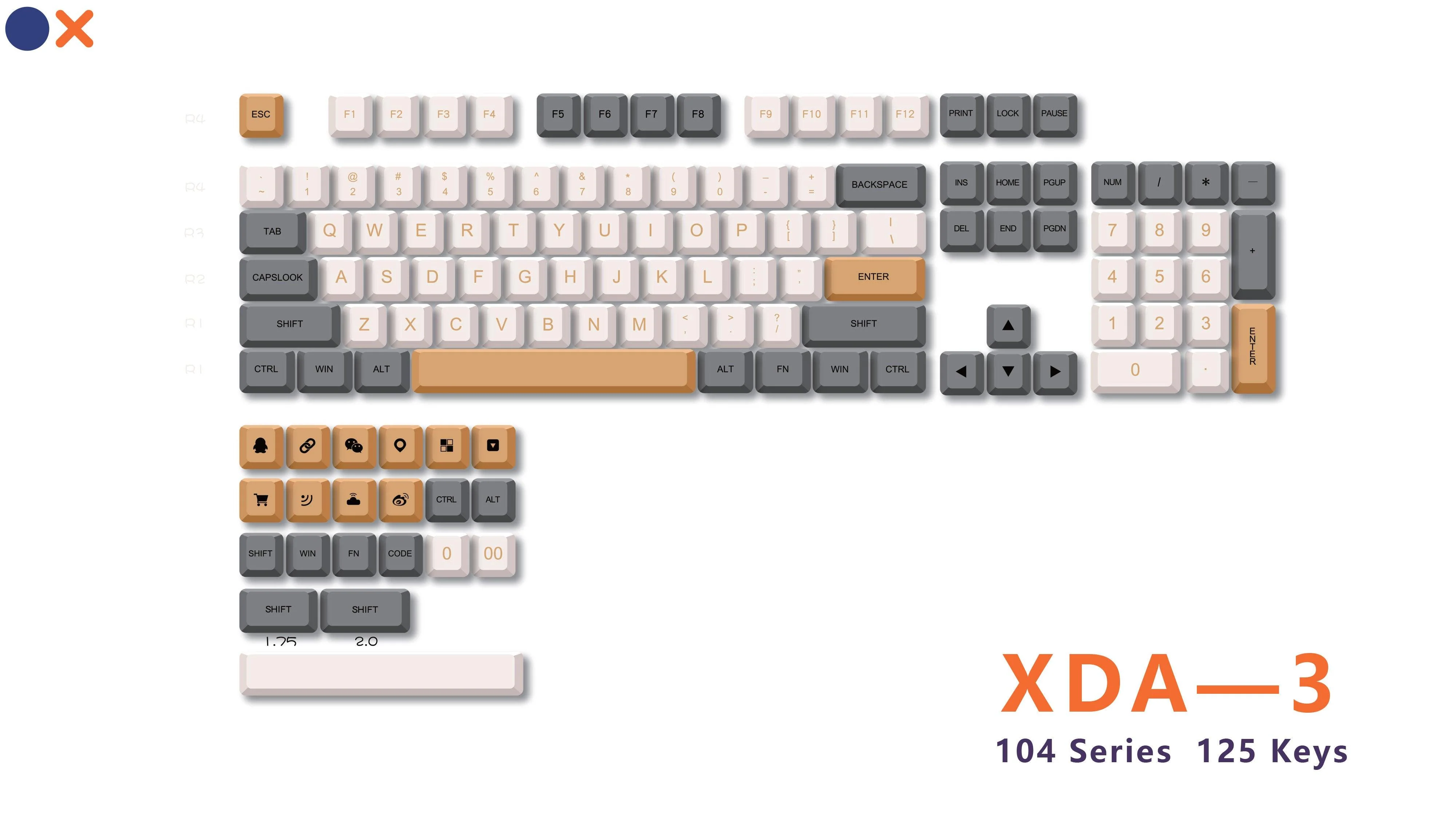 Royal Kludge PBT Keycaps 125 Keys XDA-3