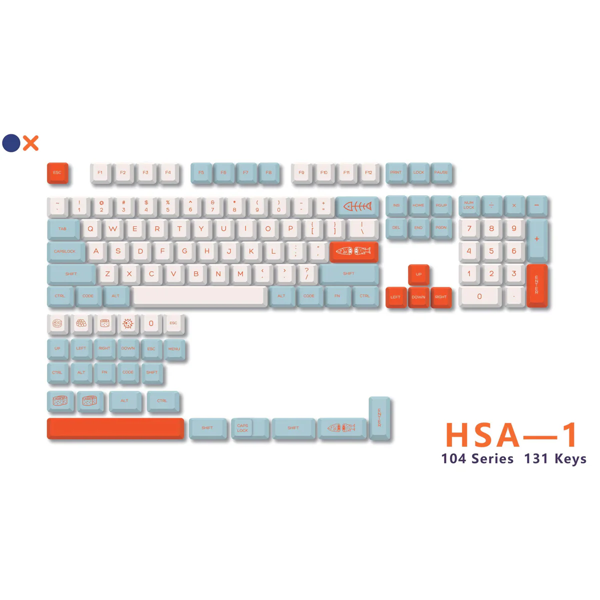 Royal Kludge PBT Keycaps 131 Keys HSA-1