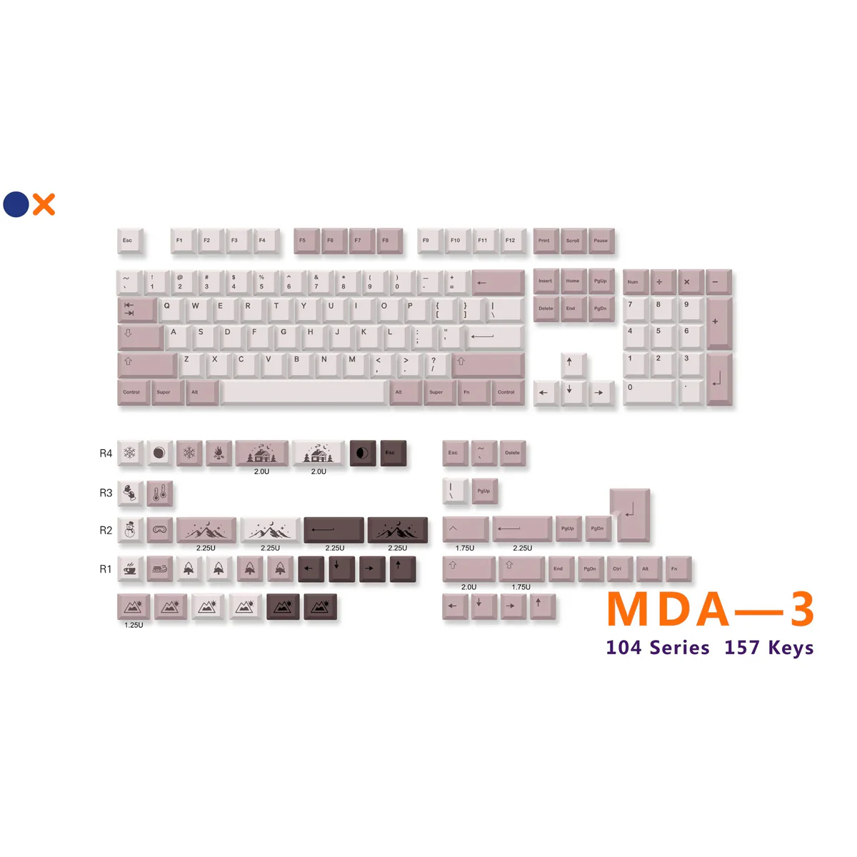 Royal Kludge PBT Keycaps 157 Keys MDA-3