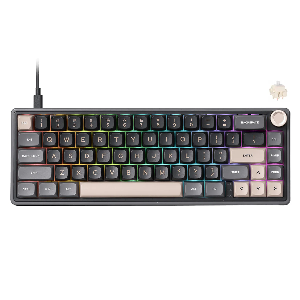 Royal Kludge R65 Single-Mode RGB 66-Keys Hot-Swappable Mechanical Keyboard Phantom (Blue Switch, Chartreuse Switch, Brown Switch) - Image 3