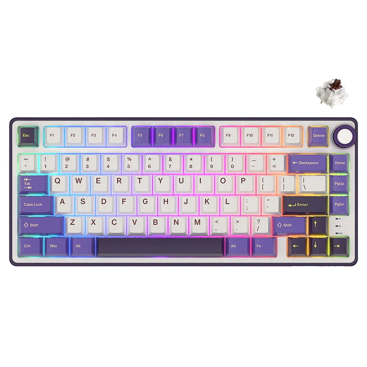 Royal Kludge R75 QMK Single-Mode RGB 81-Keys Hot-Swappable Mechanical Keyboard Blackberry Mousse (Blue Switch, Brown Switch, K Silver Switch) - Image 3